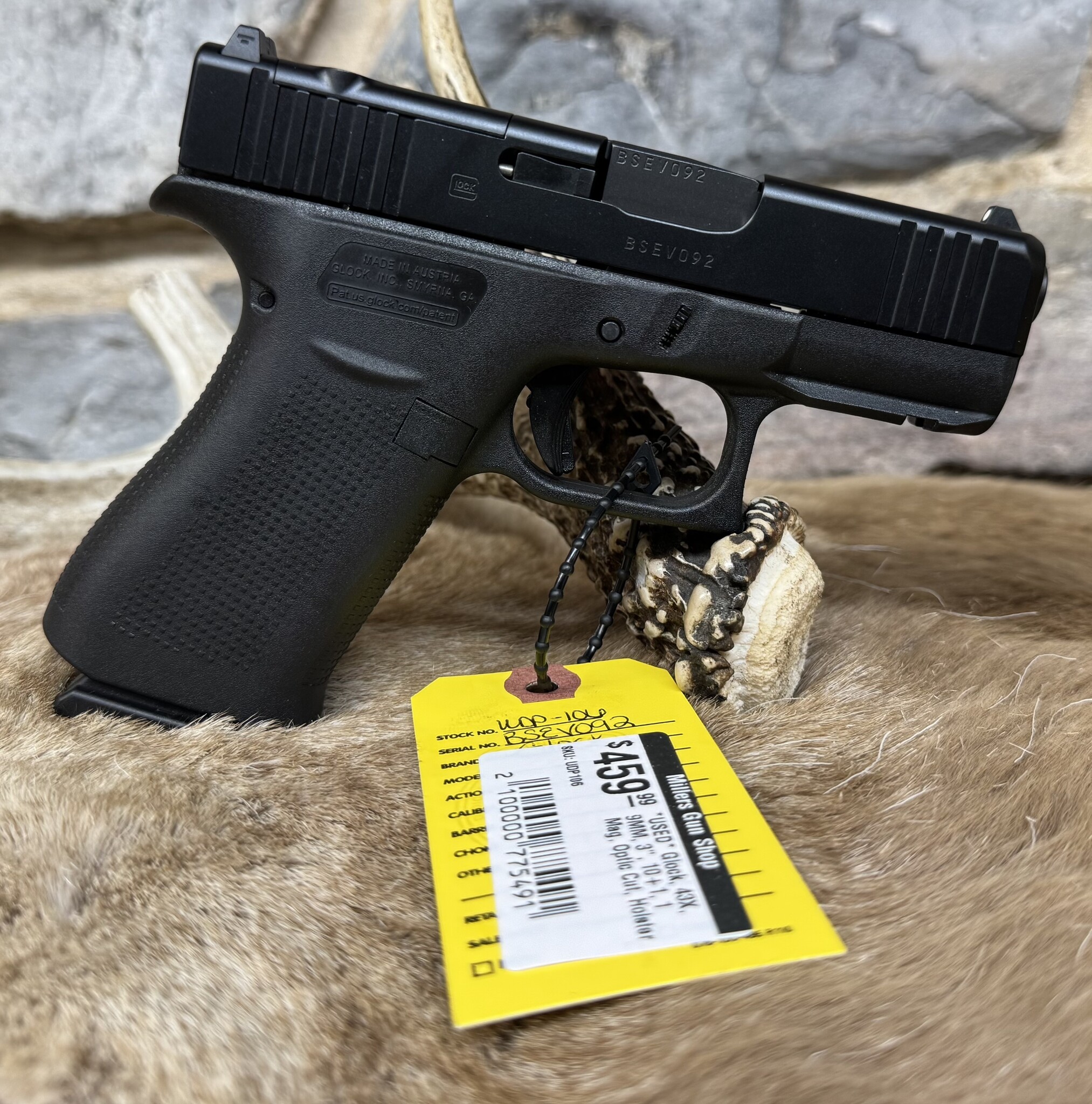 Glock *USED* Glock, 43X, 9MM, 3", 10+1, 2 Mags, Optic Cut, Holster