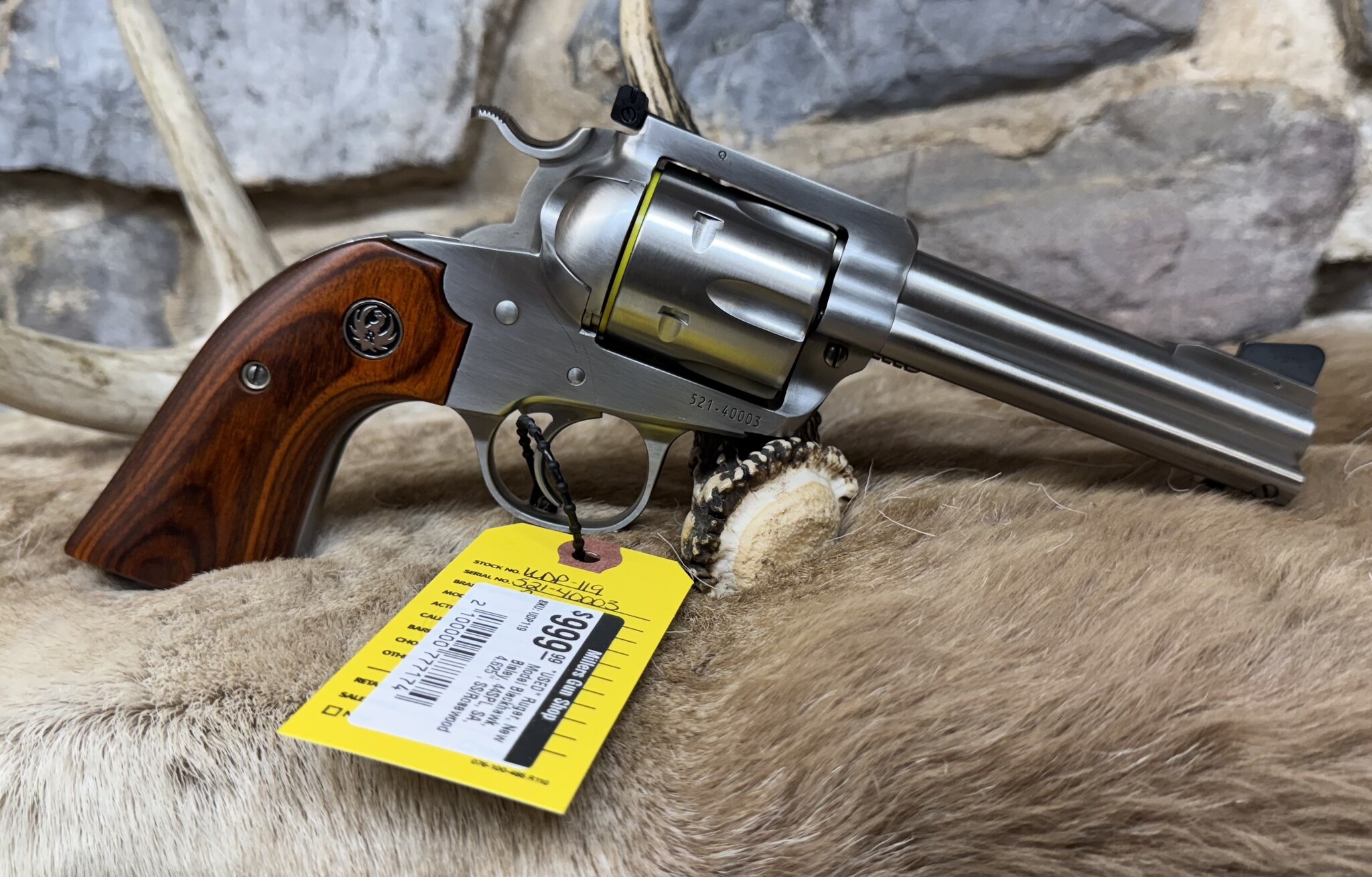 Ruger *USED* Ruger, New Model Blackhawk, Bisley, 44SPL, SA, 4.625", SS/Rosewood