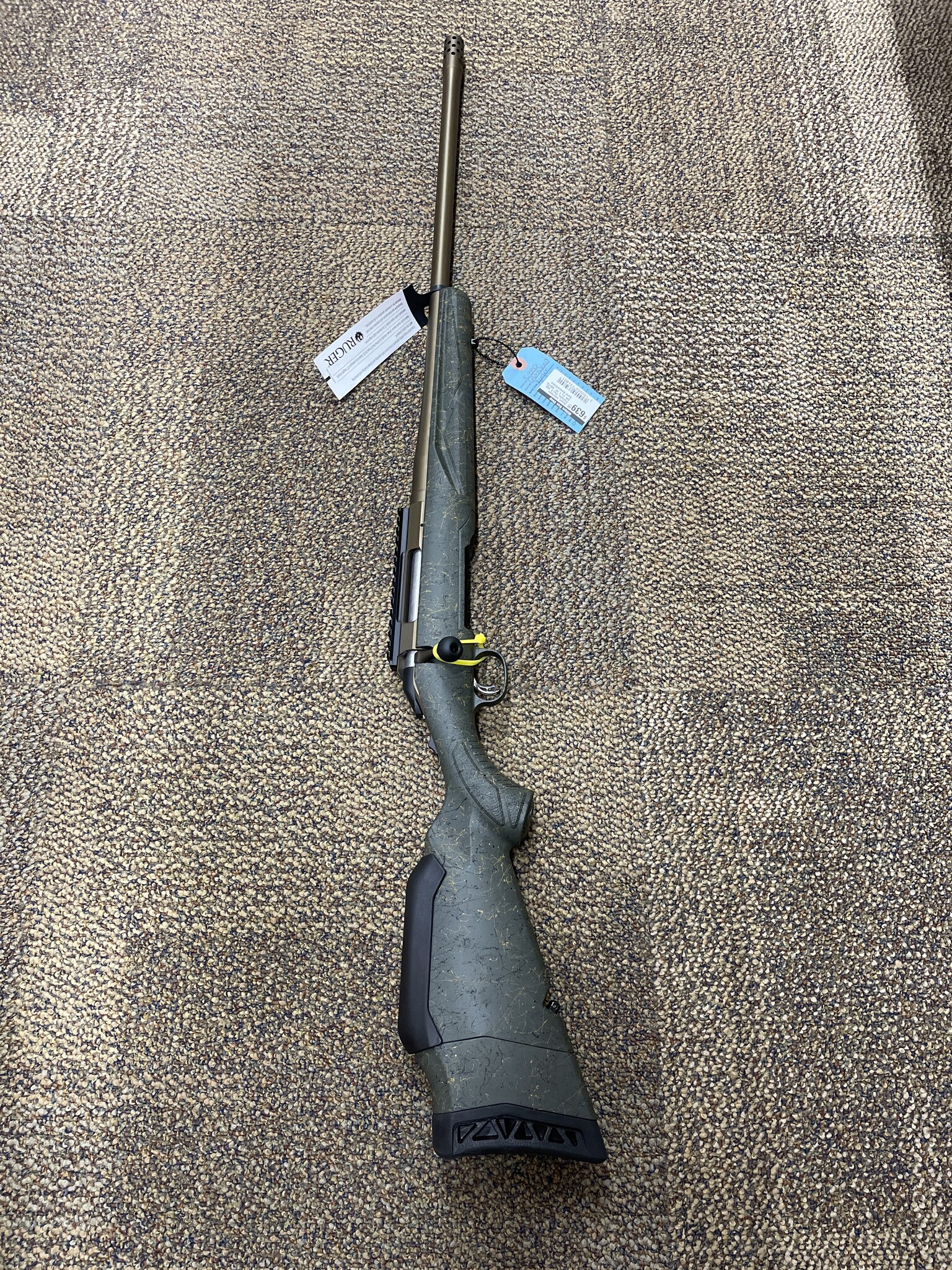 Ruger Ruger, American, Predator, Gen 2, 450 BM, 3+1, 22" MB/TB, Burnt Bronze/Green Splatter