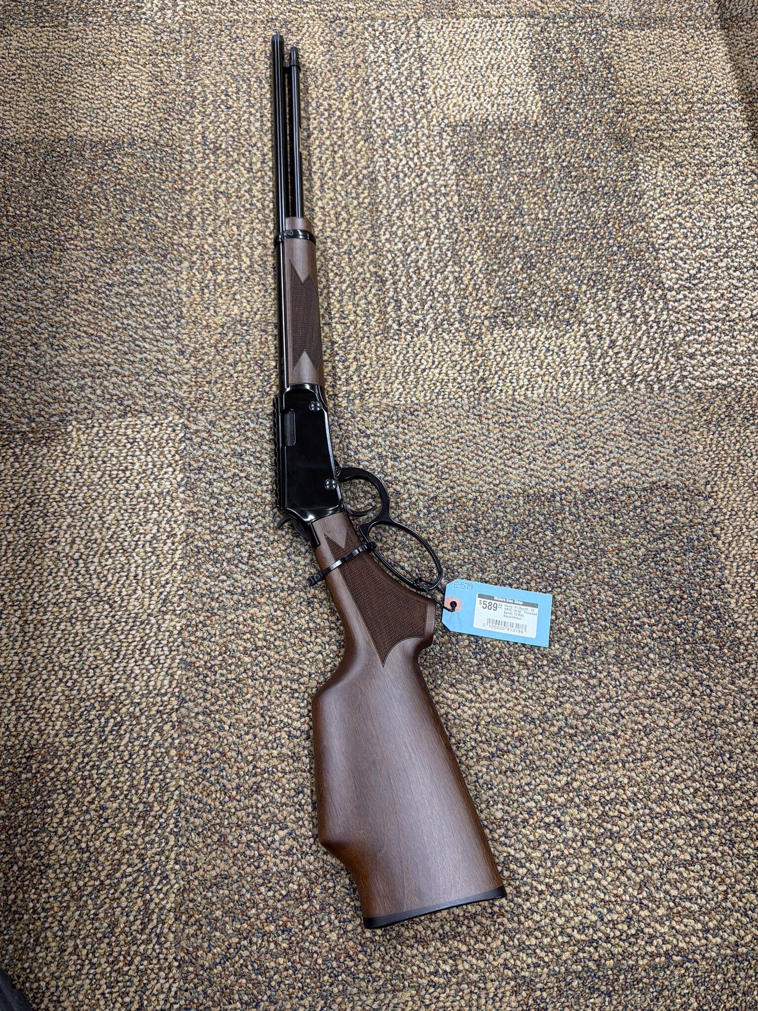 Henry Henry, H1 Bandit, .22 WMR, 18.50" Threaded Barrel, 12 Rds, Black/Walnut