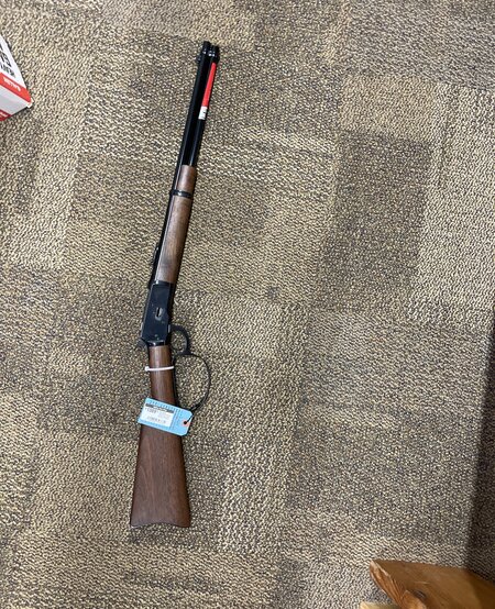 Winchester 534190124 Model 1892 Large Loop Carbine 44 Rem Mag 101 Cap 20 Brushed Polish Blued RecBarrel Satin Walnut Fixed Straight Grip Stock Right Hand Full Size