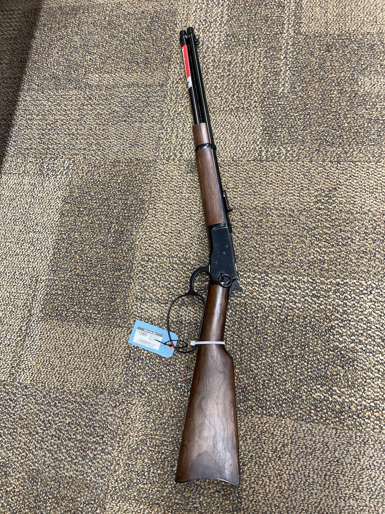 Winchester Arms Model 1892 Large Loop Carbine 45 Colt LC 101 Cap 20 Brushed Polish Blued RecBarrel Satin Walnut Fixed Straight Grip Stock Right Hand Full Size