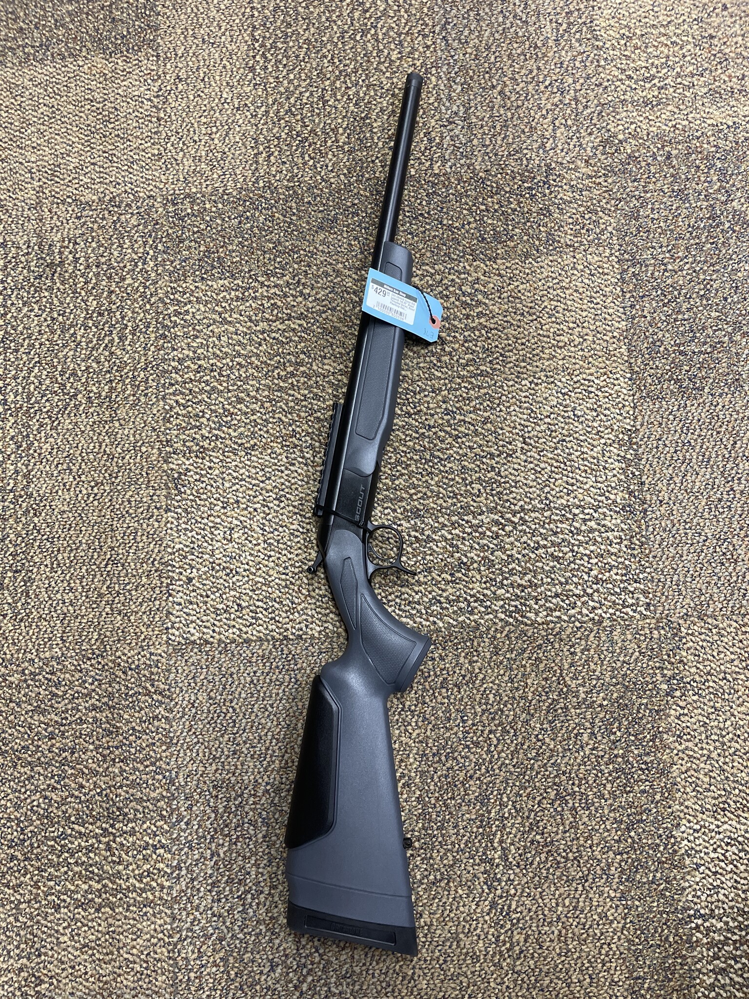 CVA CR4438 Scout 350 Legend 1rd 20" Blued Threaded Barrel, Blued Picatinny Rail Receiver, Stealth Gray Fixed Synthetic Stock