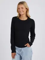 Foxwood Scoop L/S Rib - Black