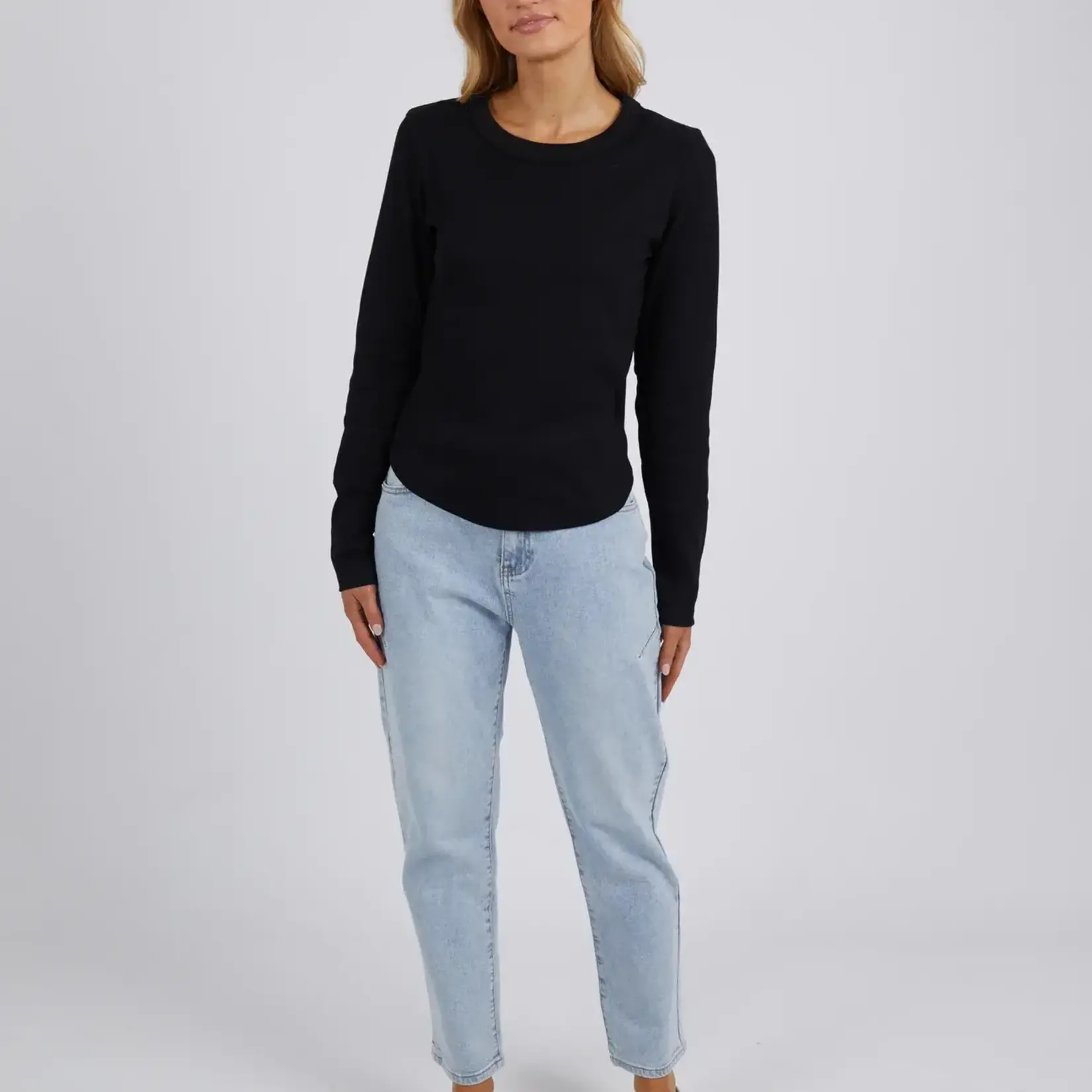 Foxwood Scoop L/S Rib - Black