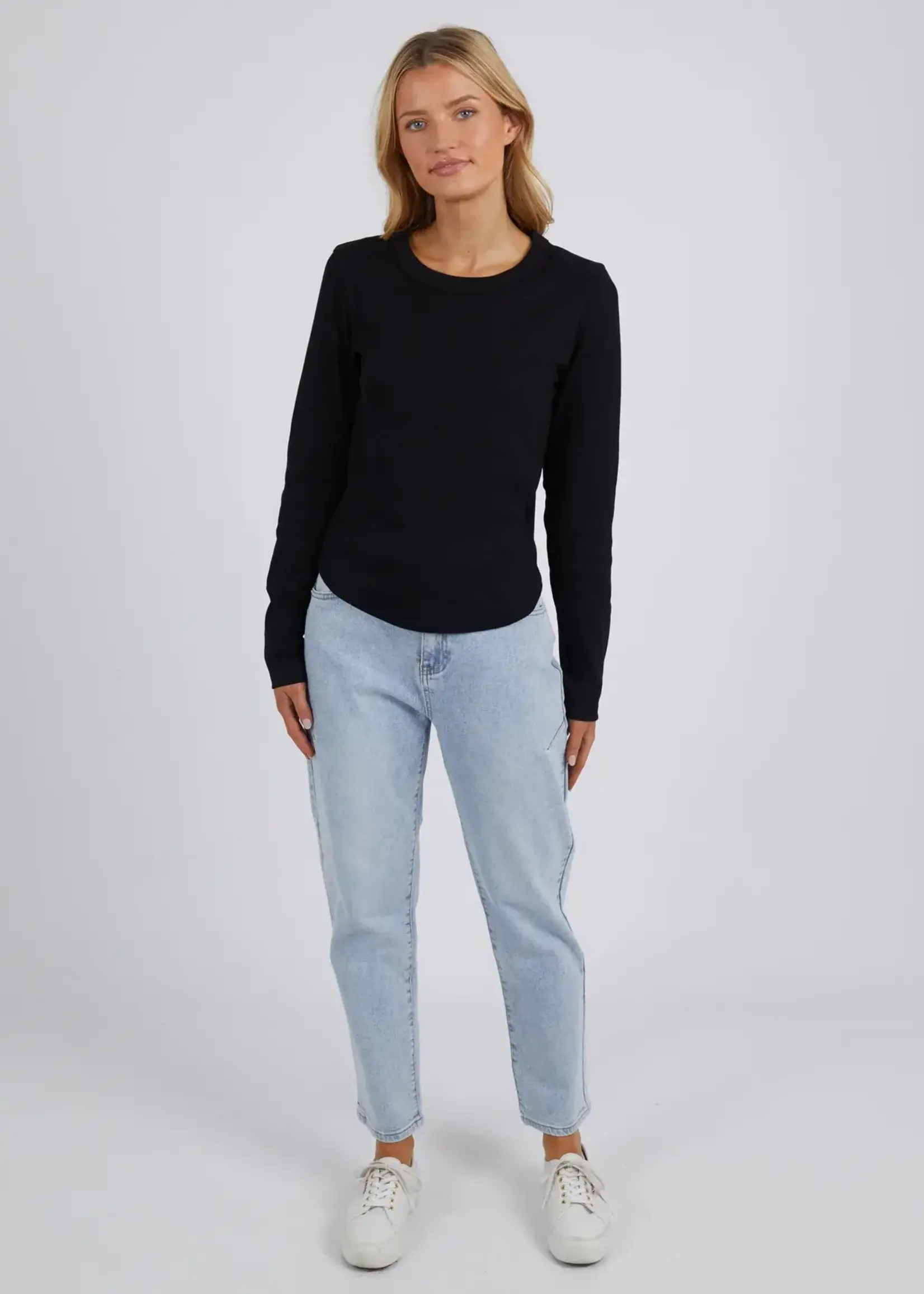 Foxwood Scoop L/S Rib - Black