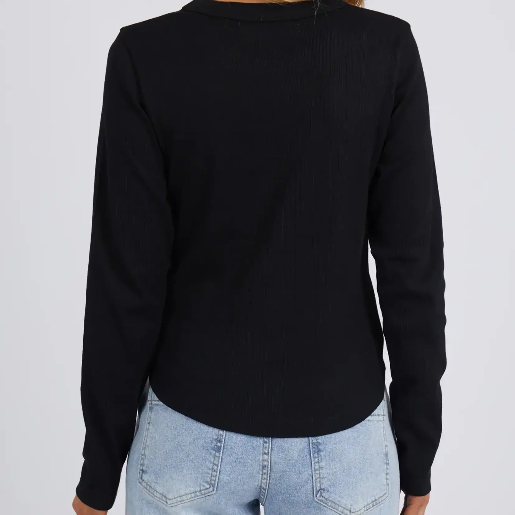 Foxwood Scoop L/S Rib - Black