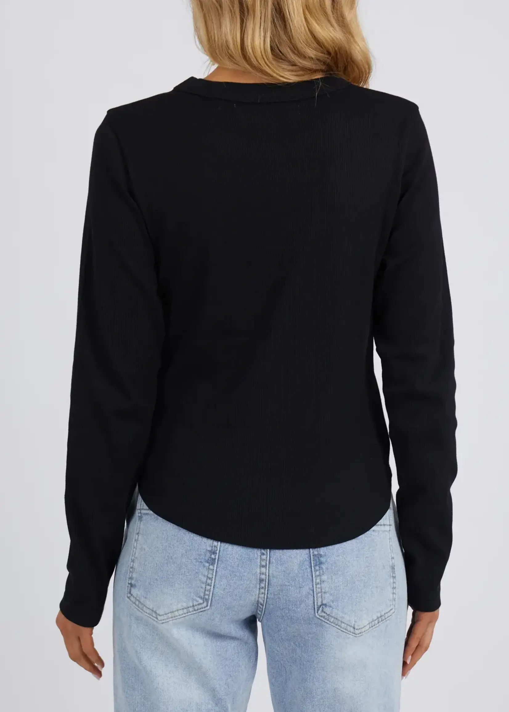 Foxwood Scoop L/S Rib - Black