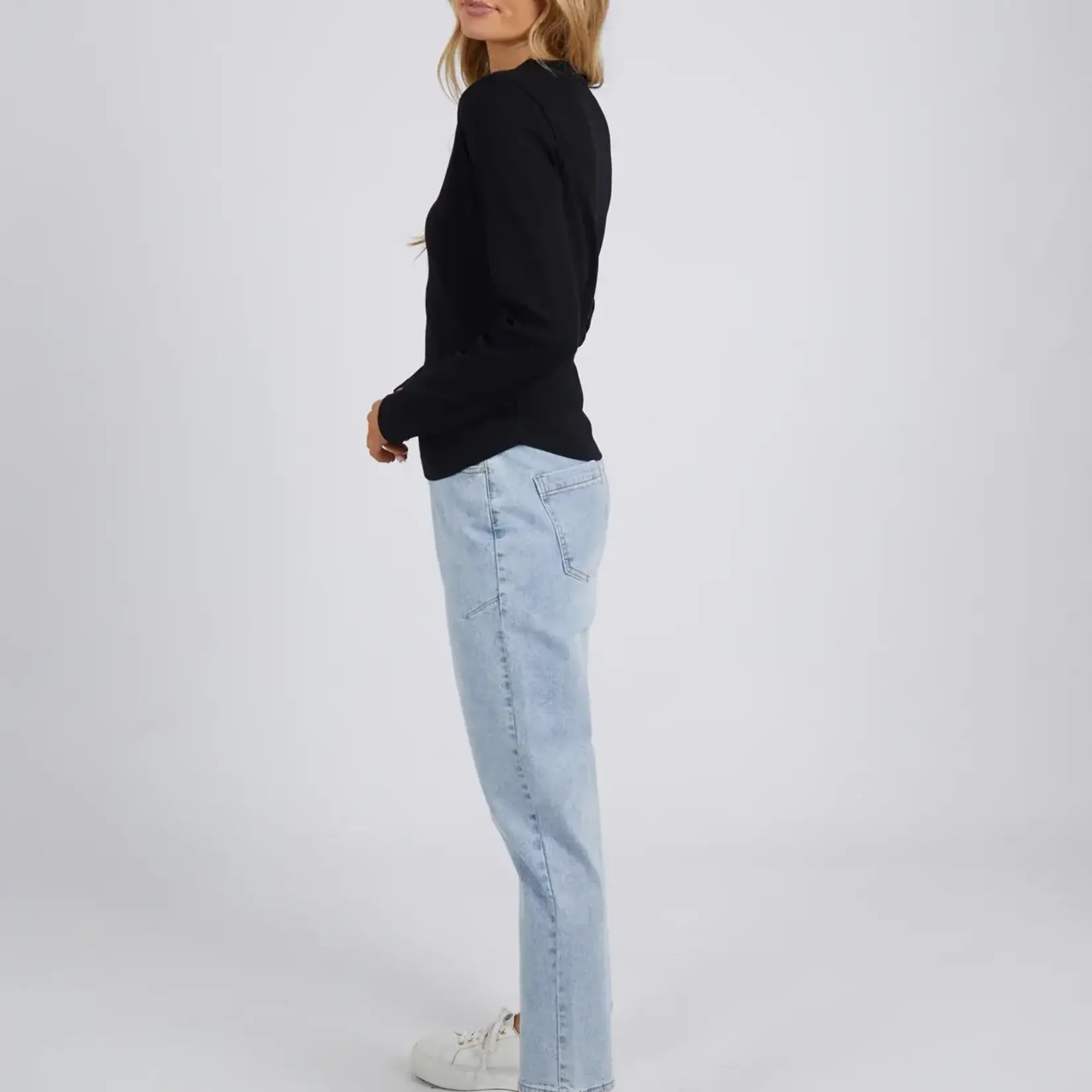 Foxwood Scoop L/S Rib - Black