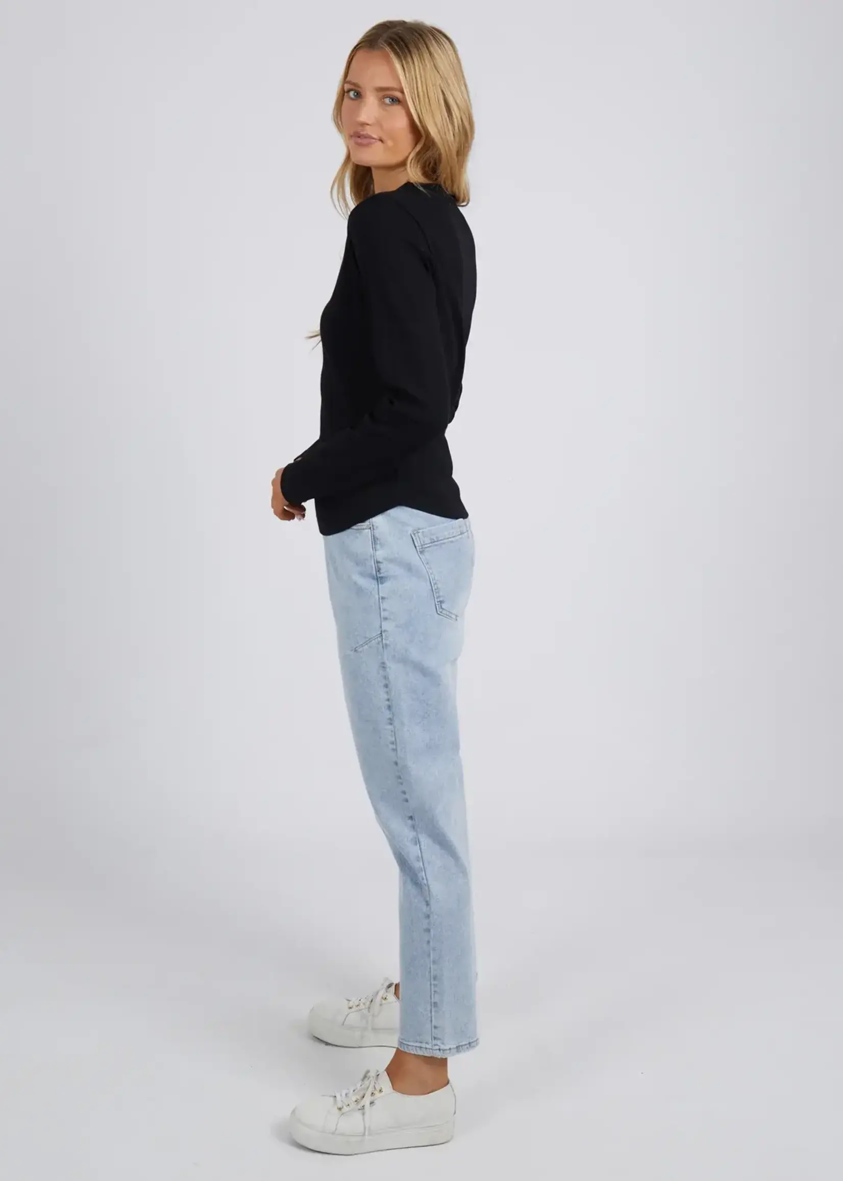 Foxwood Scoop L/S Rib - Black