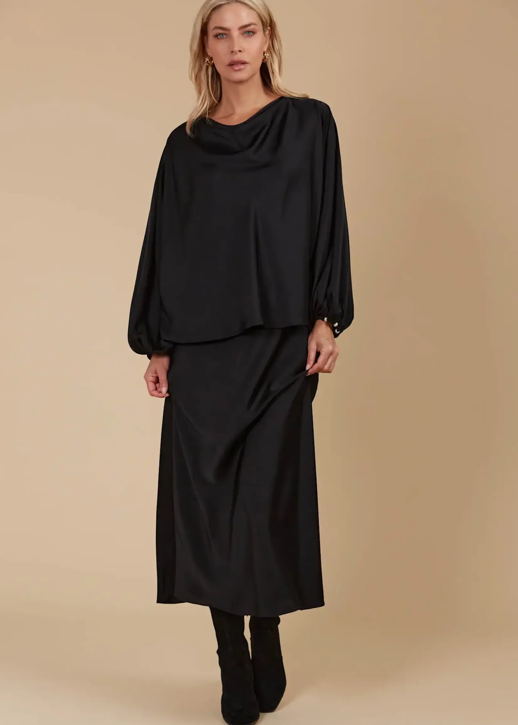 Isle of Mine Maia Cowl Top - Onyx