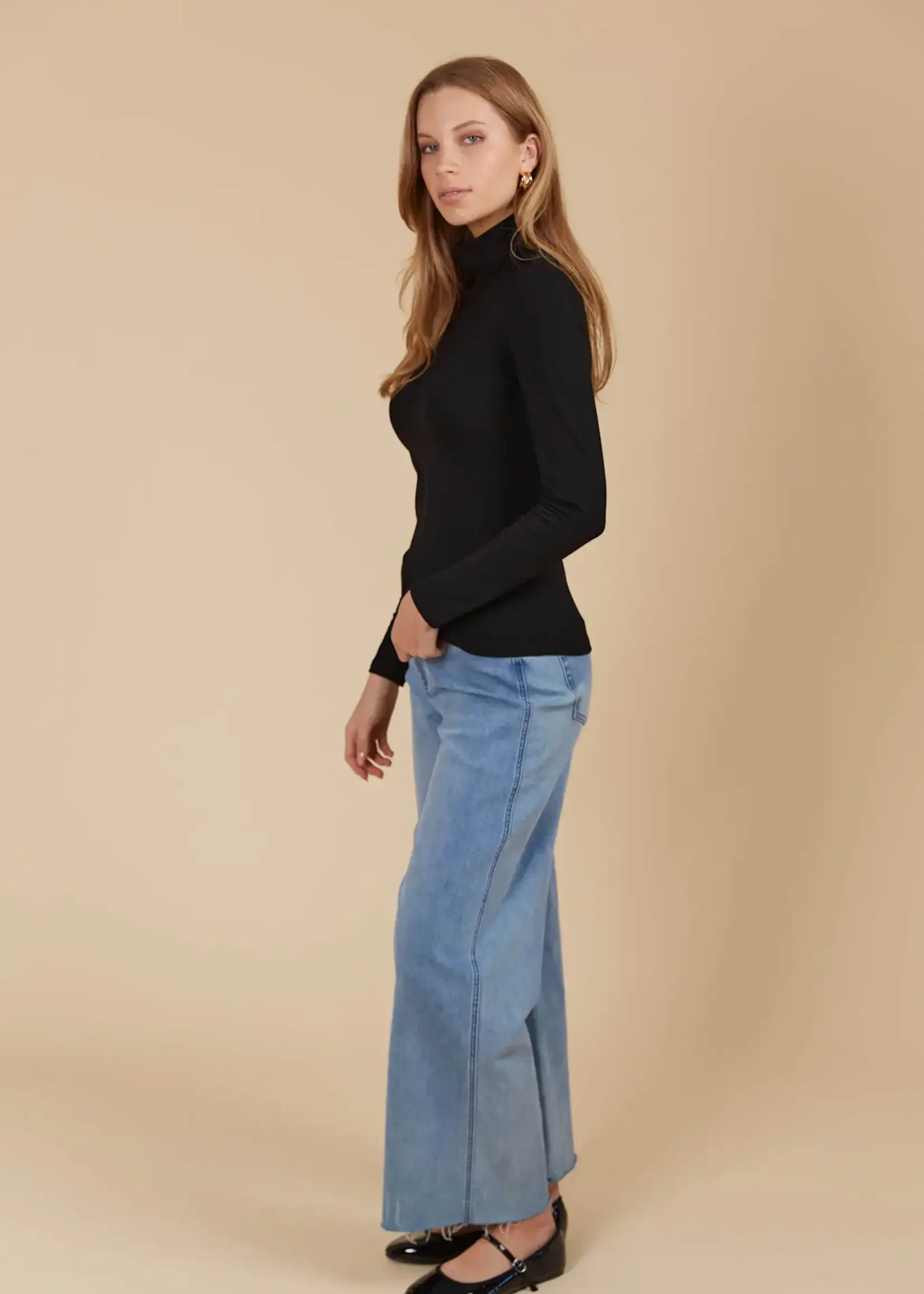 Isle of Mine Naria Roll Neck Top - Onyx