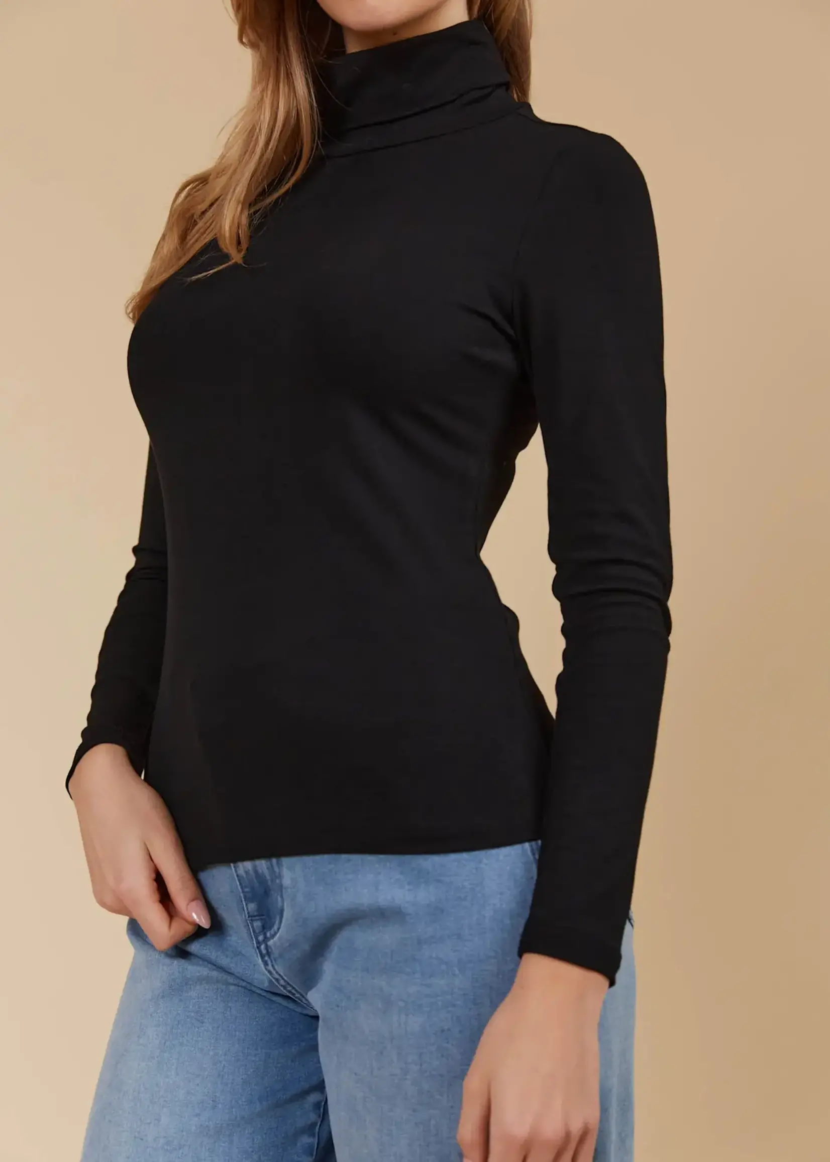 Isle of Mine Naria Roll Neck Top - Onyx