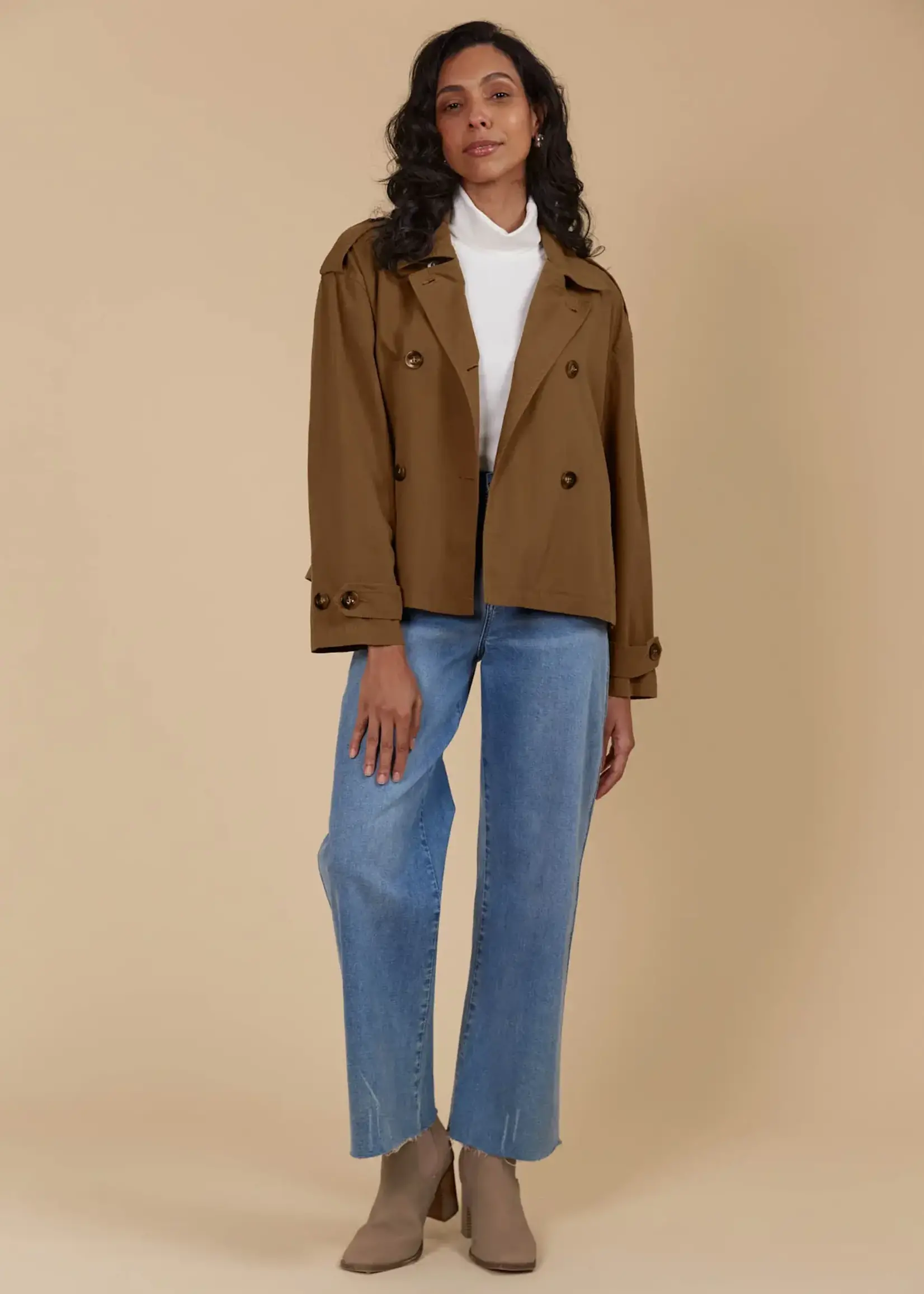 Isle of Mine Freya Crop Trench - Toffee
