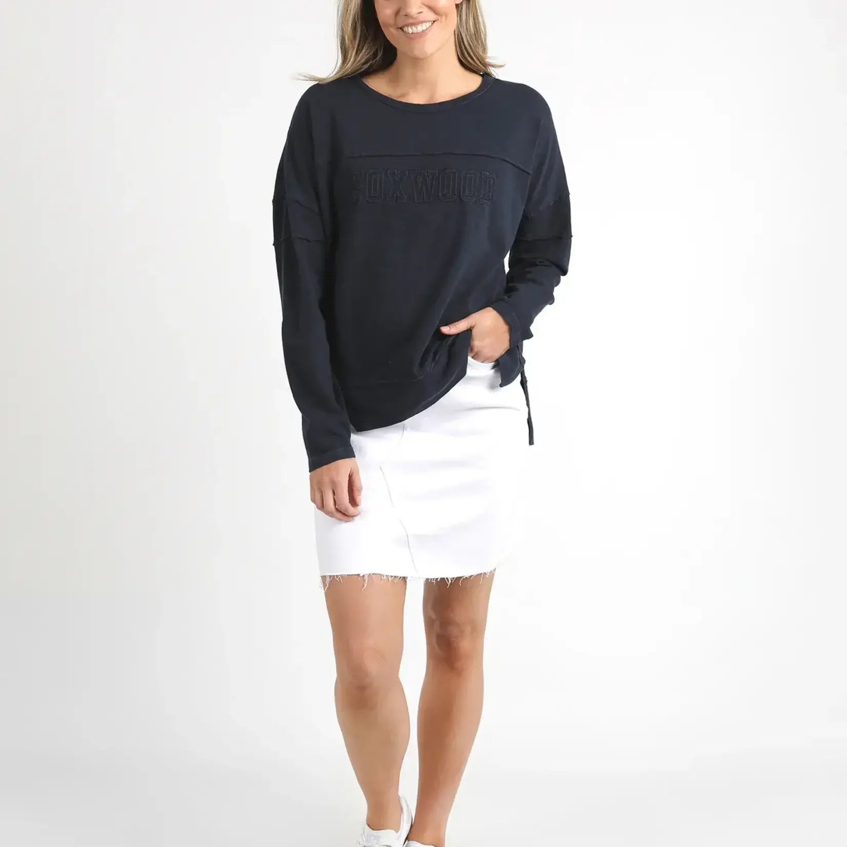 Foxwood Throw On Tee - Coal