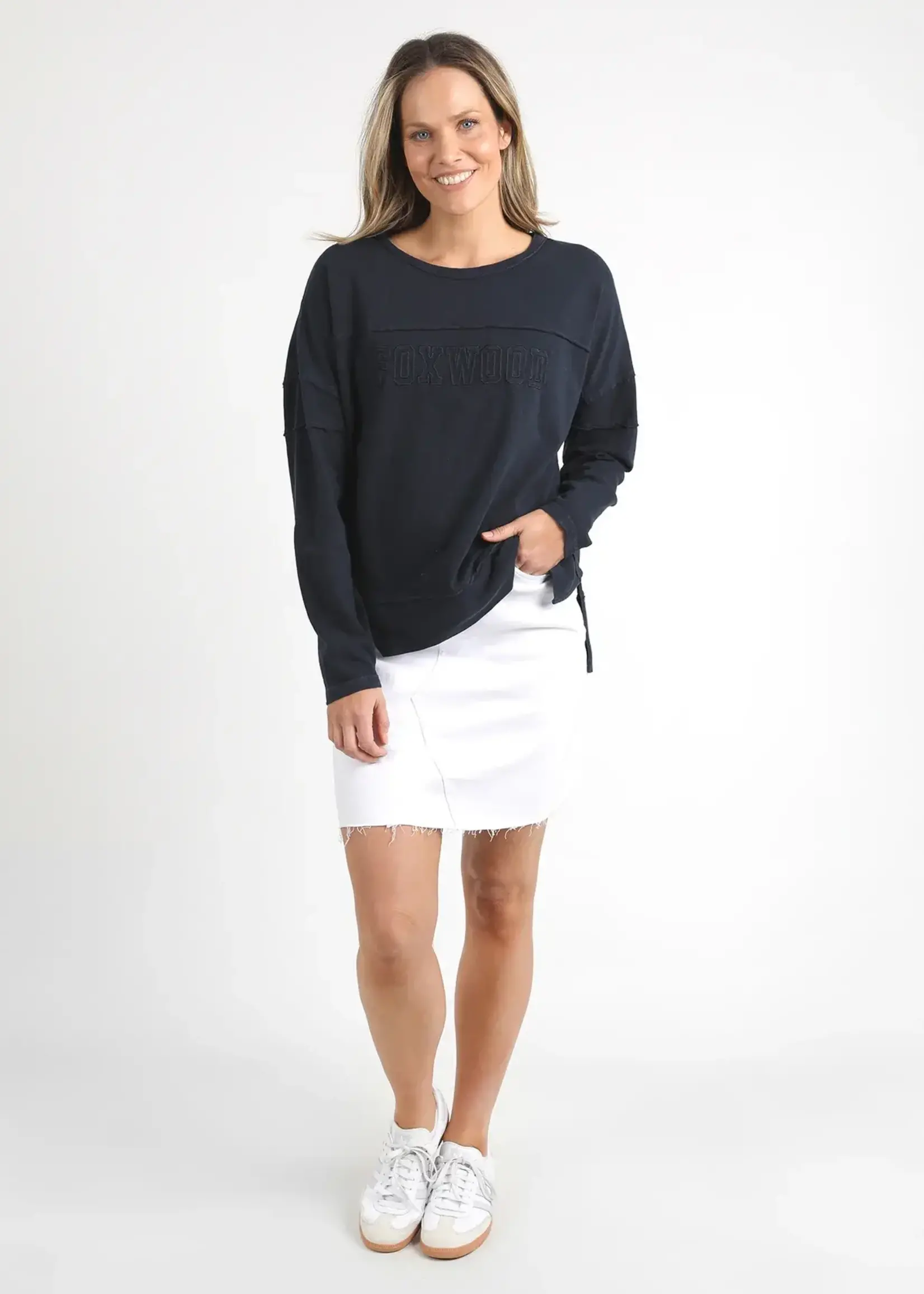 Foxwood Throw On Tee - Coal