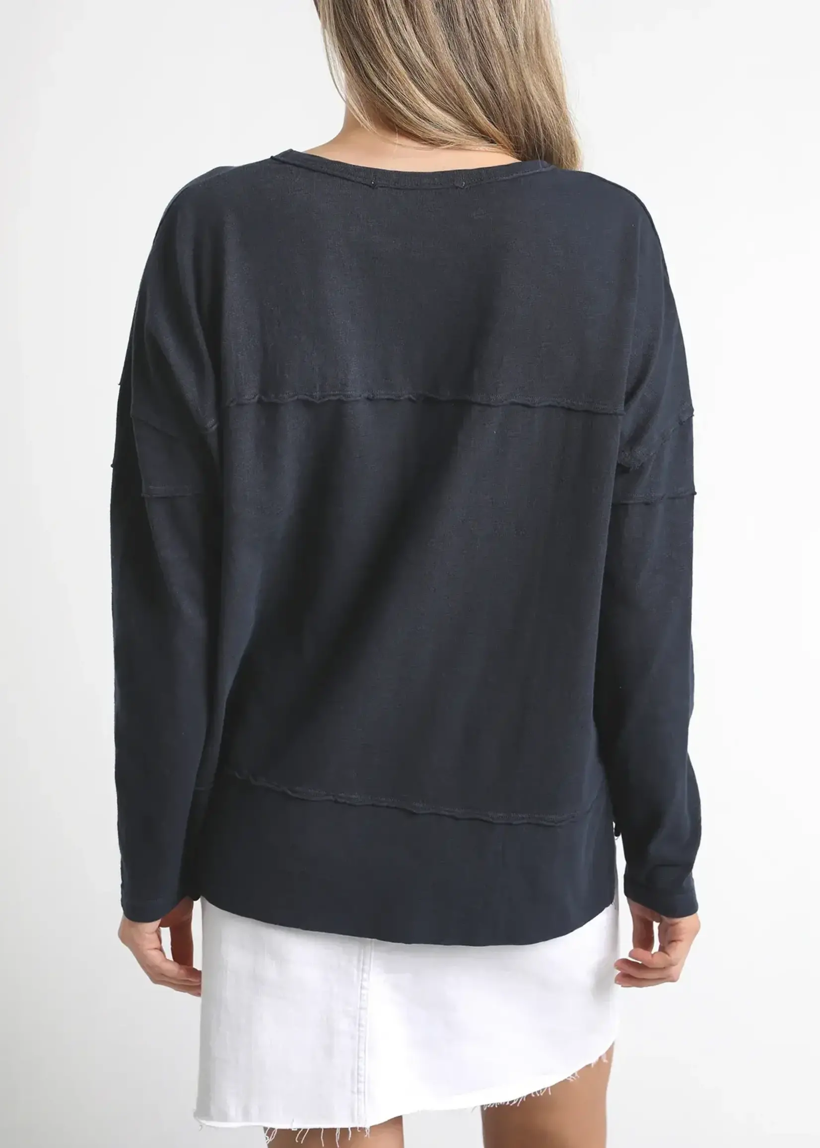 Foxwood Throw On Tee - Coal