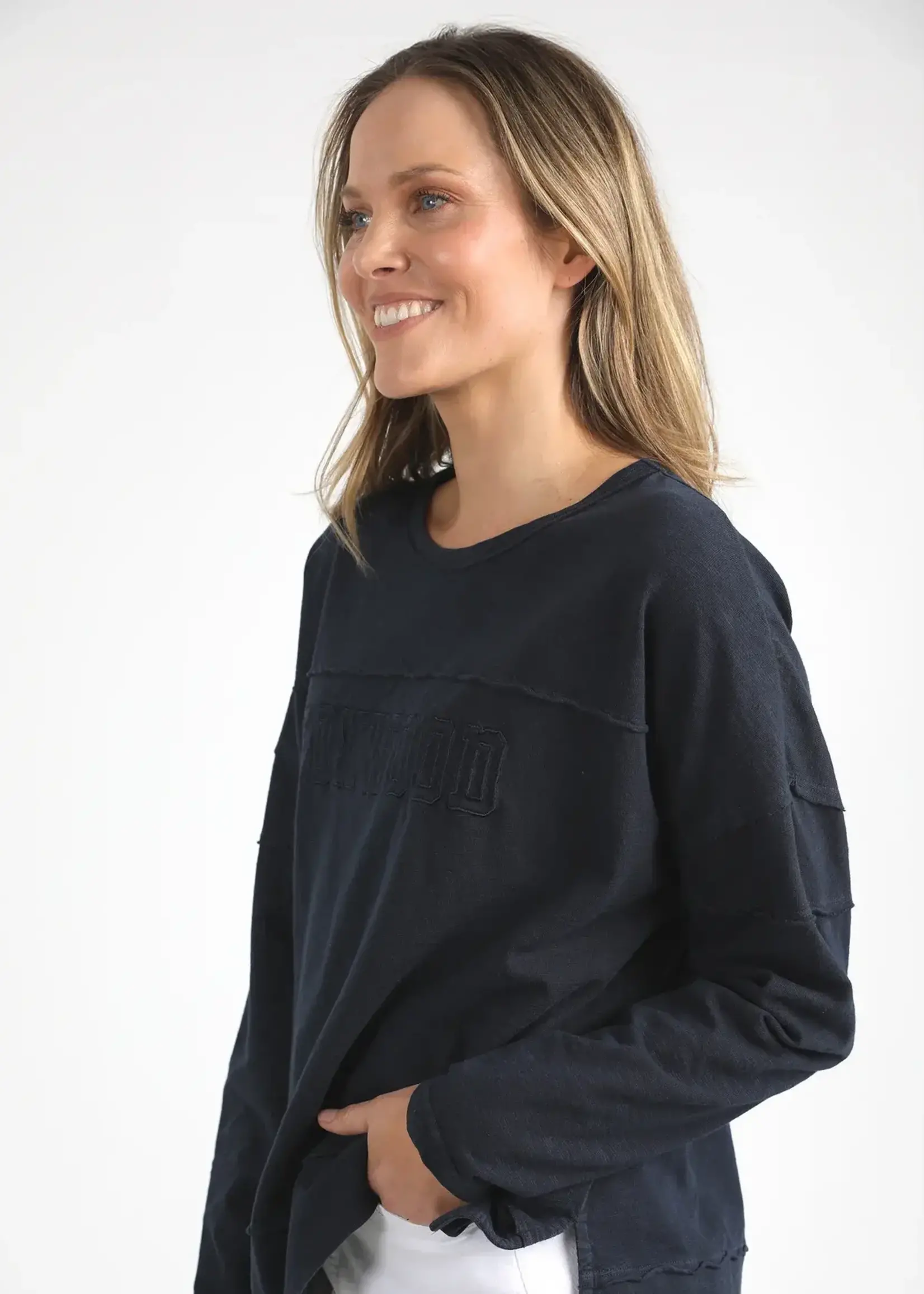 Foxwood Throw On Tee - Coal