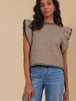 Isle of Mine Athena Frill Knit Top - Taupe