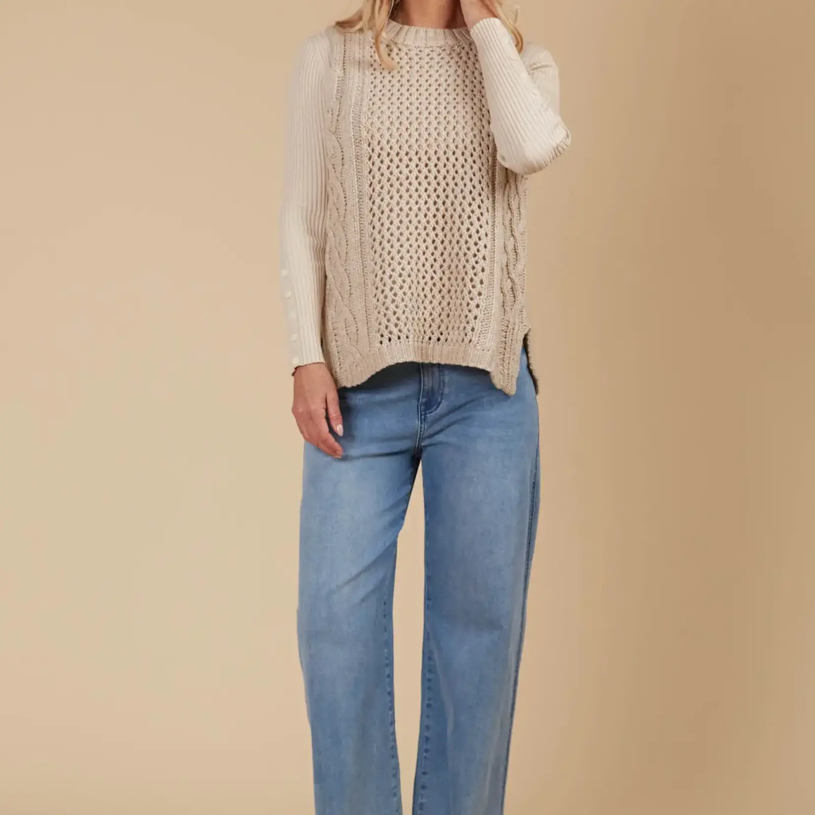 Isle of Mine Luna Knit Vest - Canvas