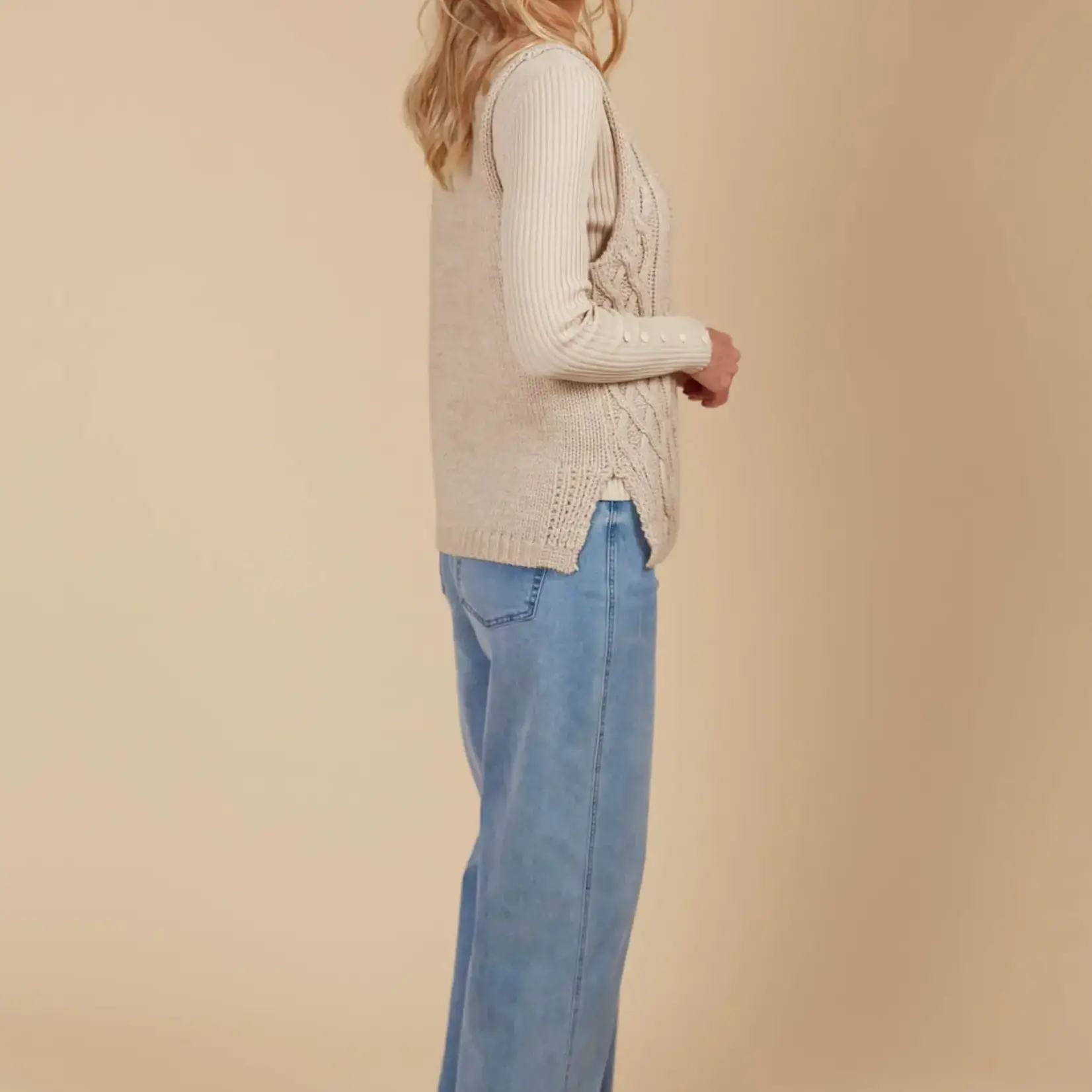 Isle of Mine Luna Knit Vest - Canvas