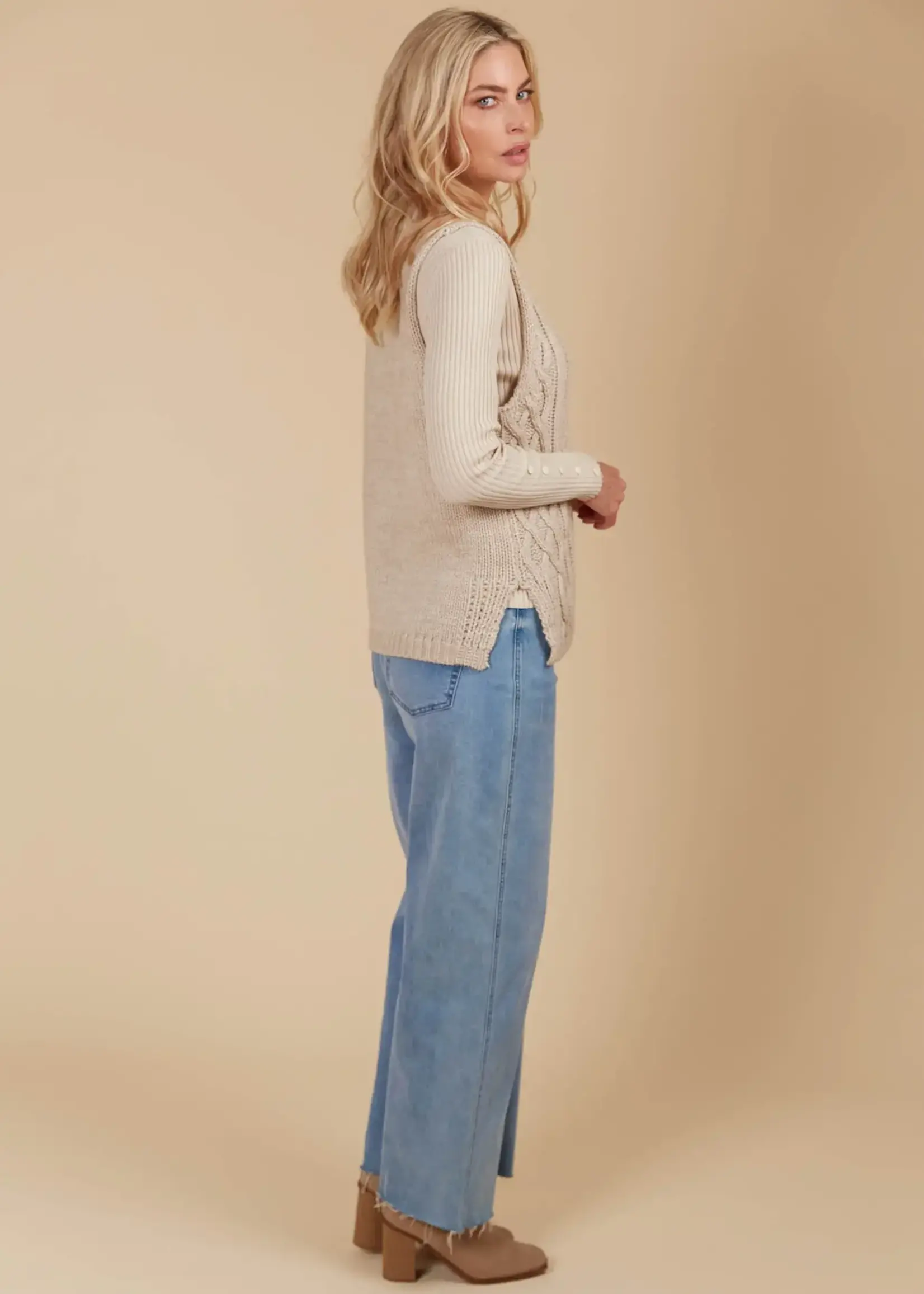 Isle of Mine Luna Knit Vest - Canvas