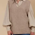 Isle of Mine Miru Knit Vest - Taupe