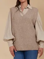 Isle of Mine Miru Knit Vest - Taupe