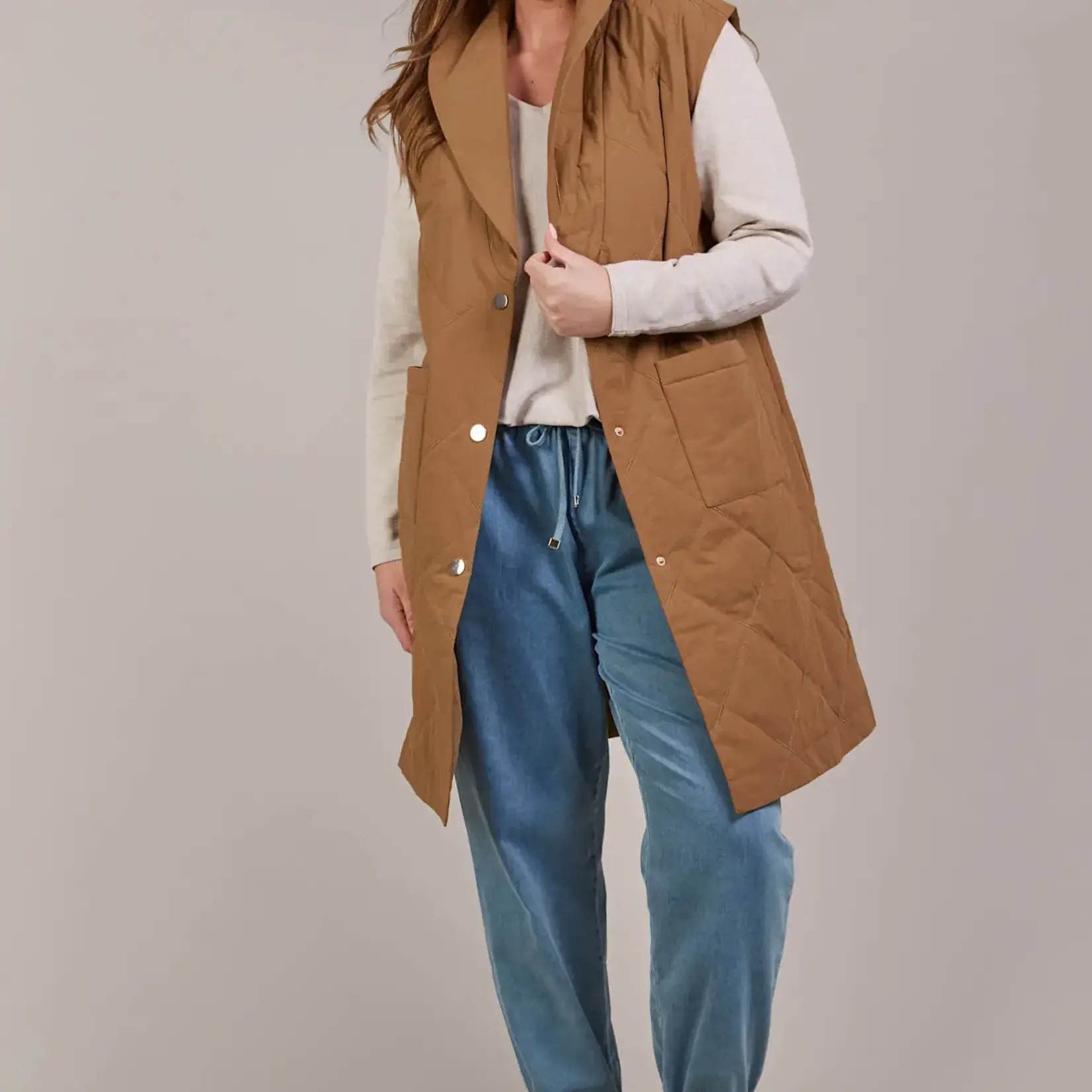 EB & Ive Argo Long Line Vest - Hazel