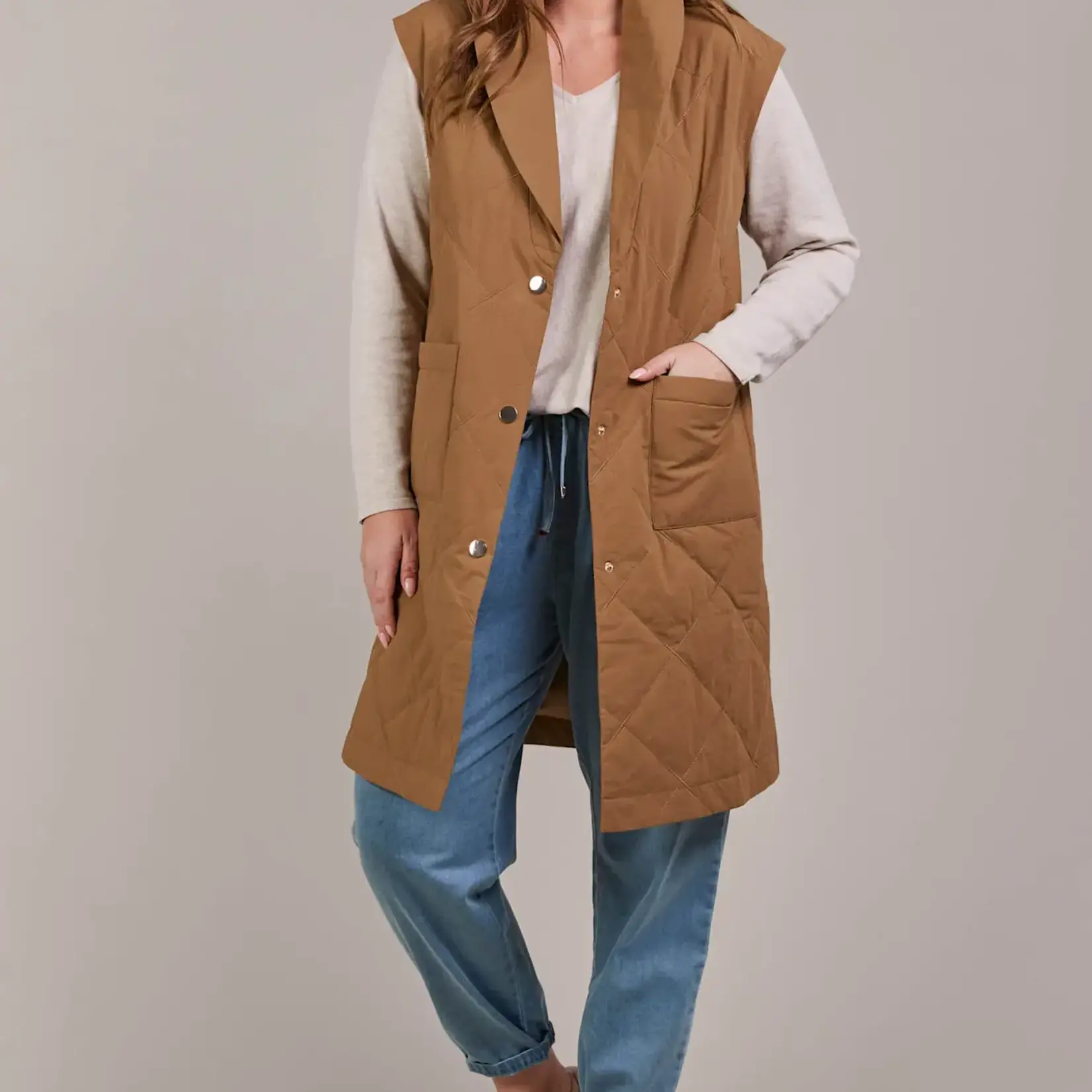 EB & Ive Argo Long Line Vest - Hazel