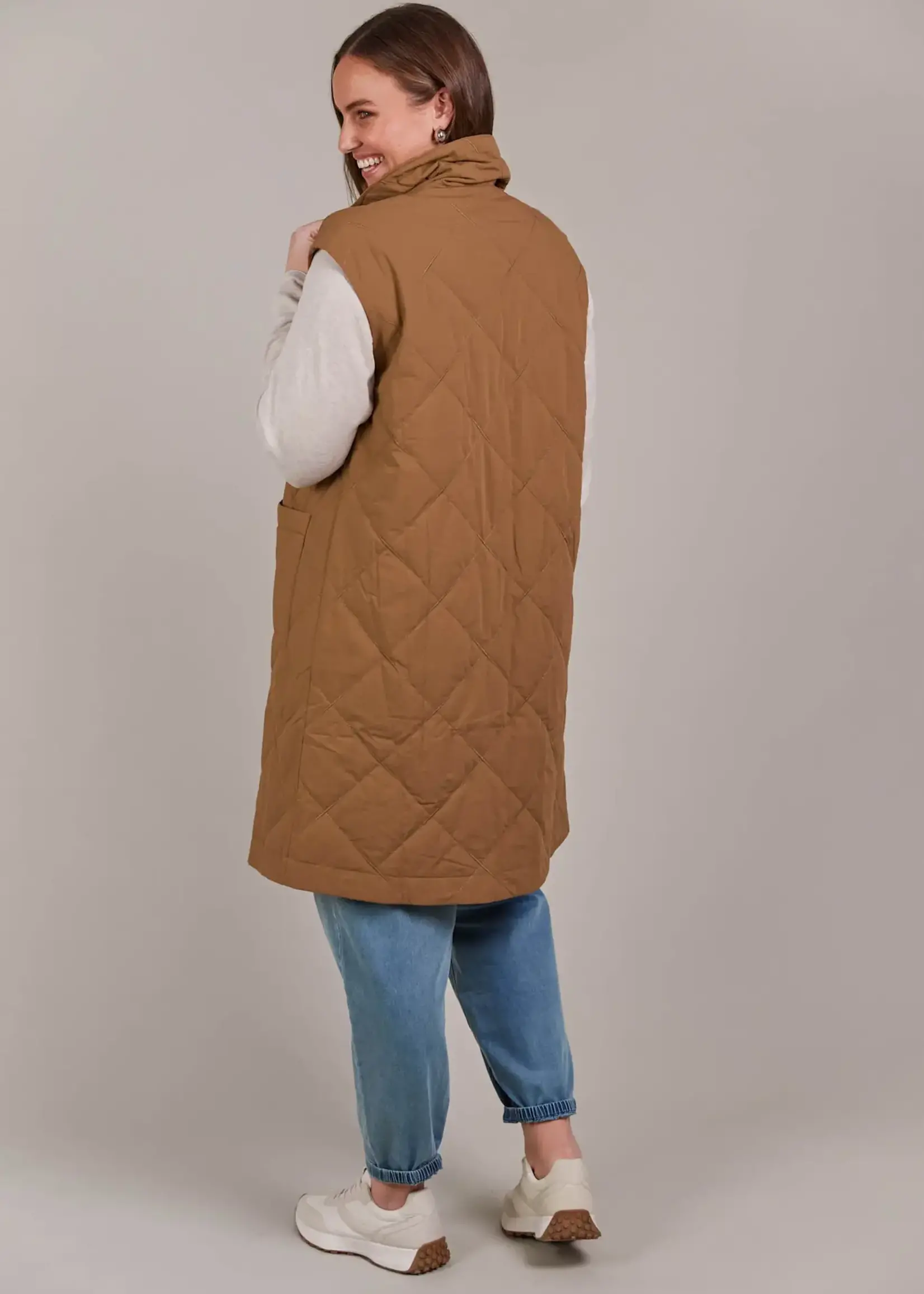EB & Ive Argo Long Line Vest - Hazel