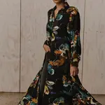 EB & Ive Elsie Shirt Dress - Botanical Black