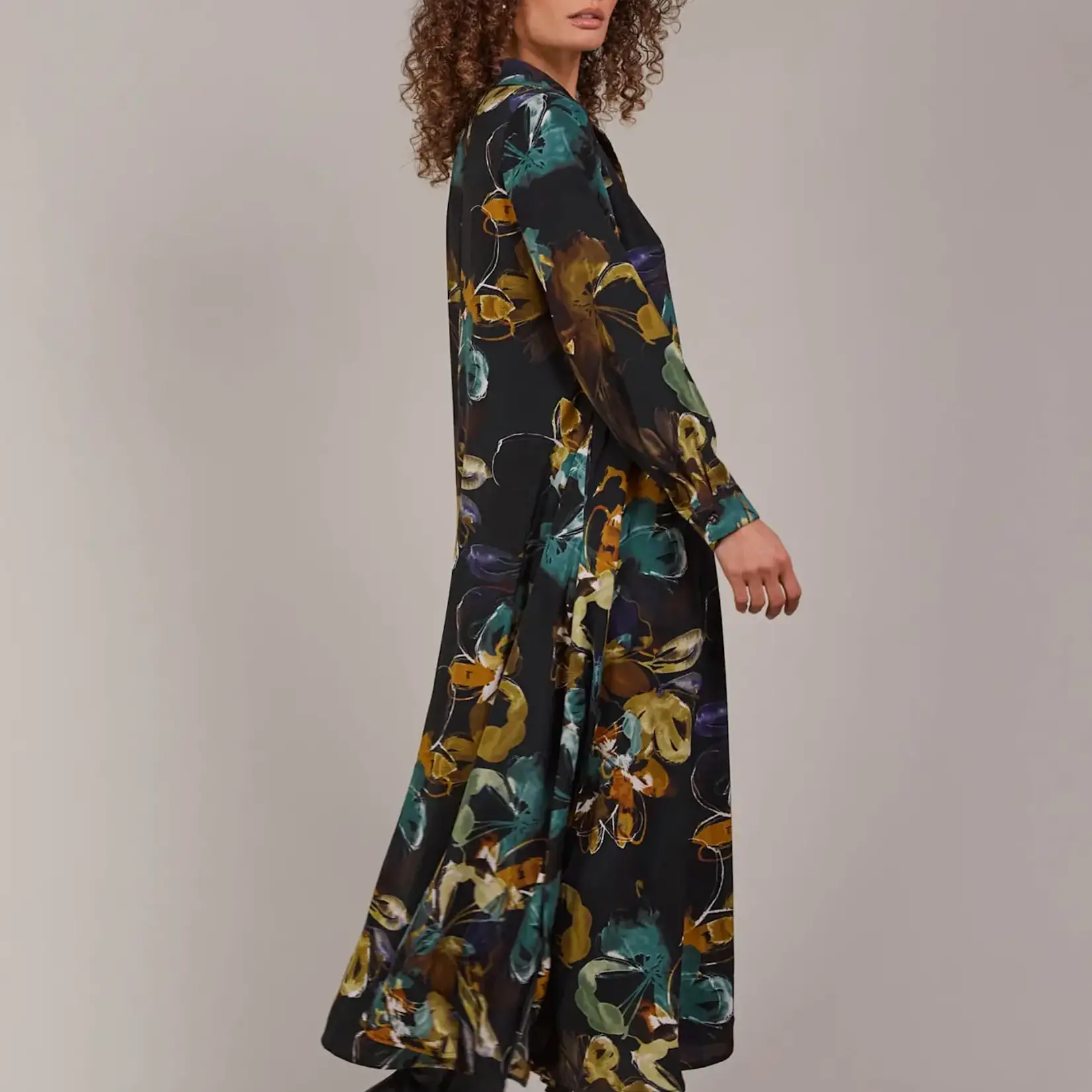 EB & Ive Elsie Shirt Dress - Botanical Black