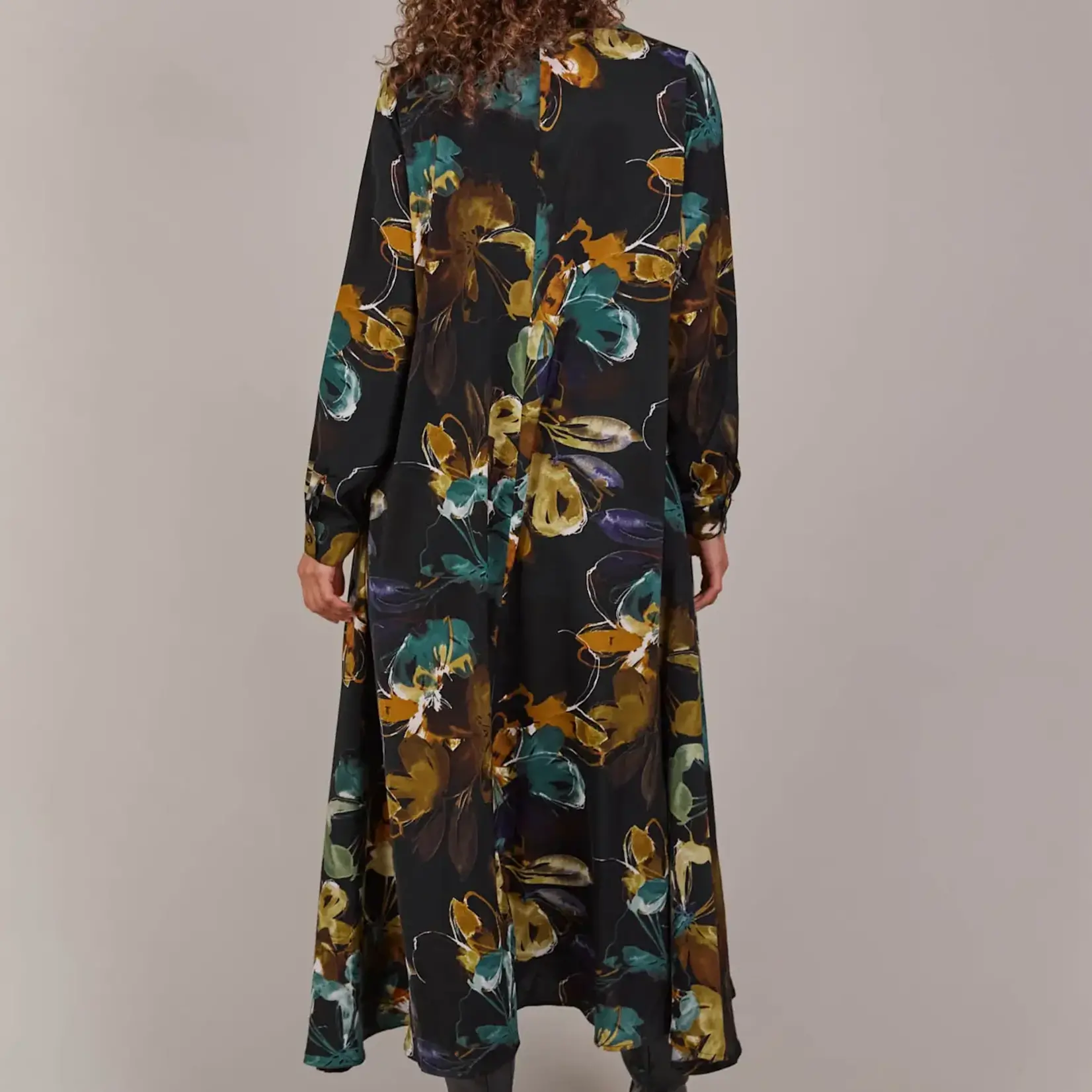 EB & Ive Elsie Shirt Dress - Botanical Black