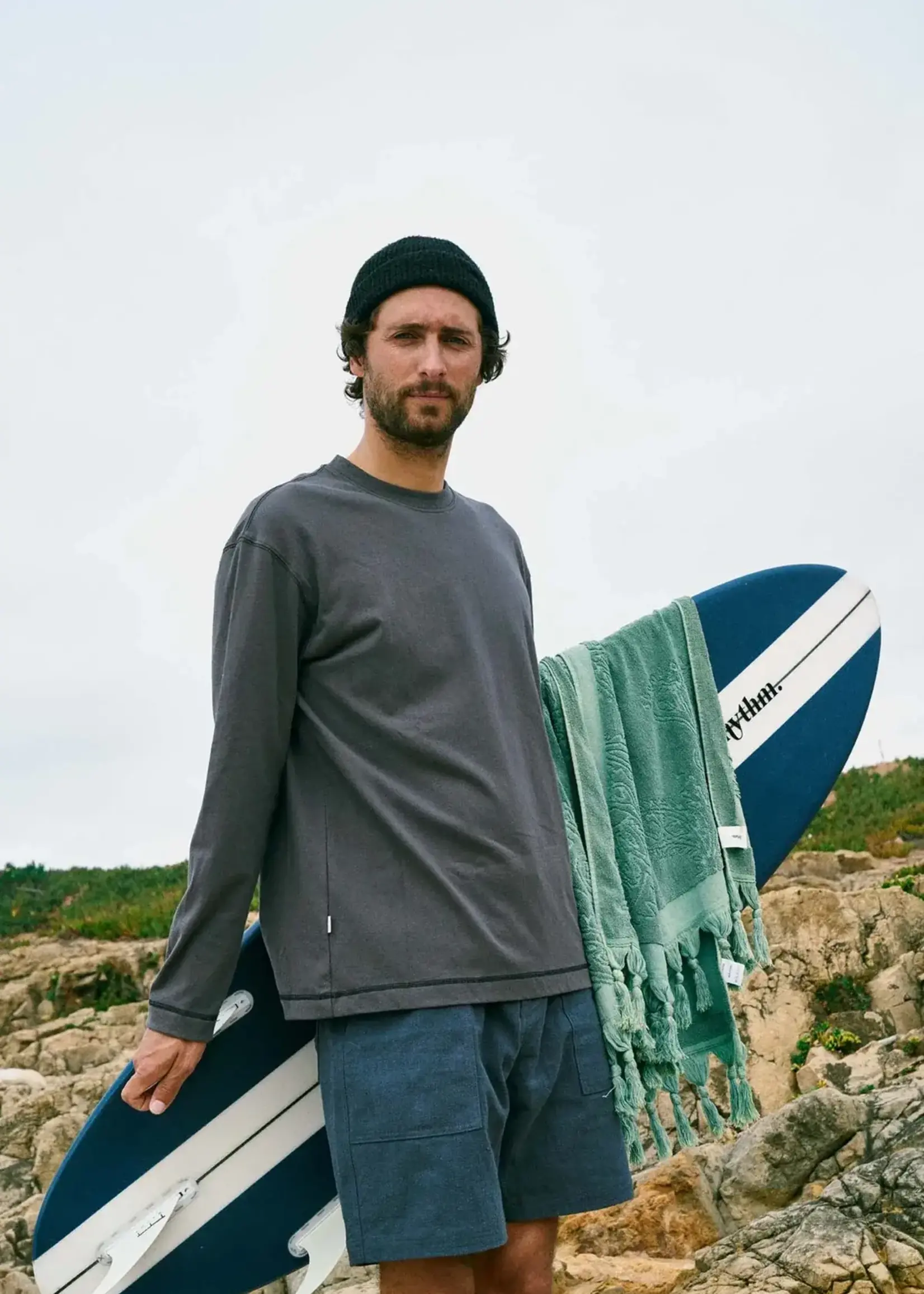 Rhythm Larry Vintage LS T Shirt - Vintage Black