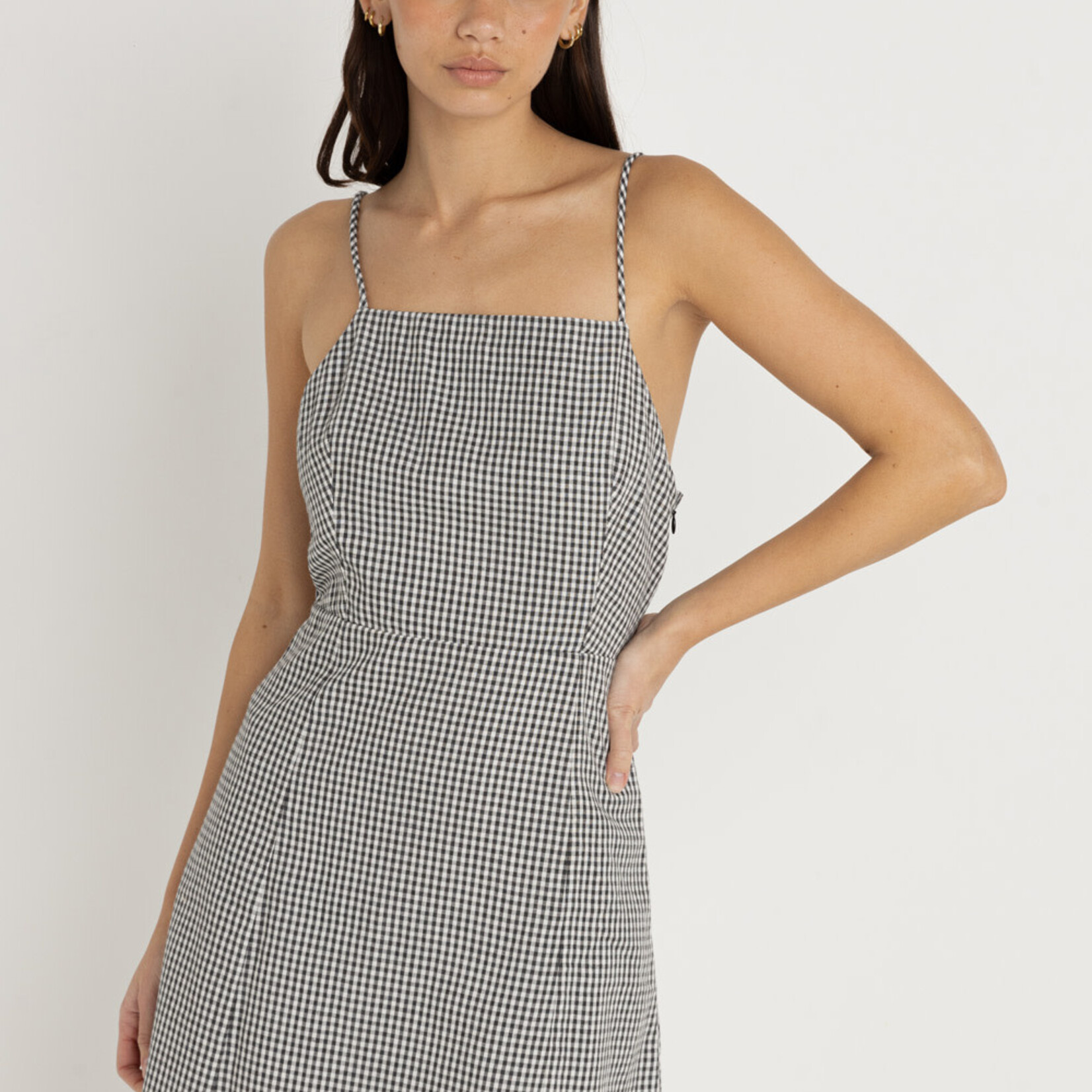 Rhythm Gingham Mini Dress - Black
