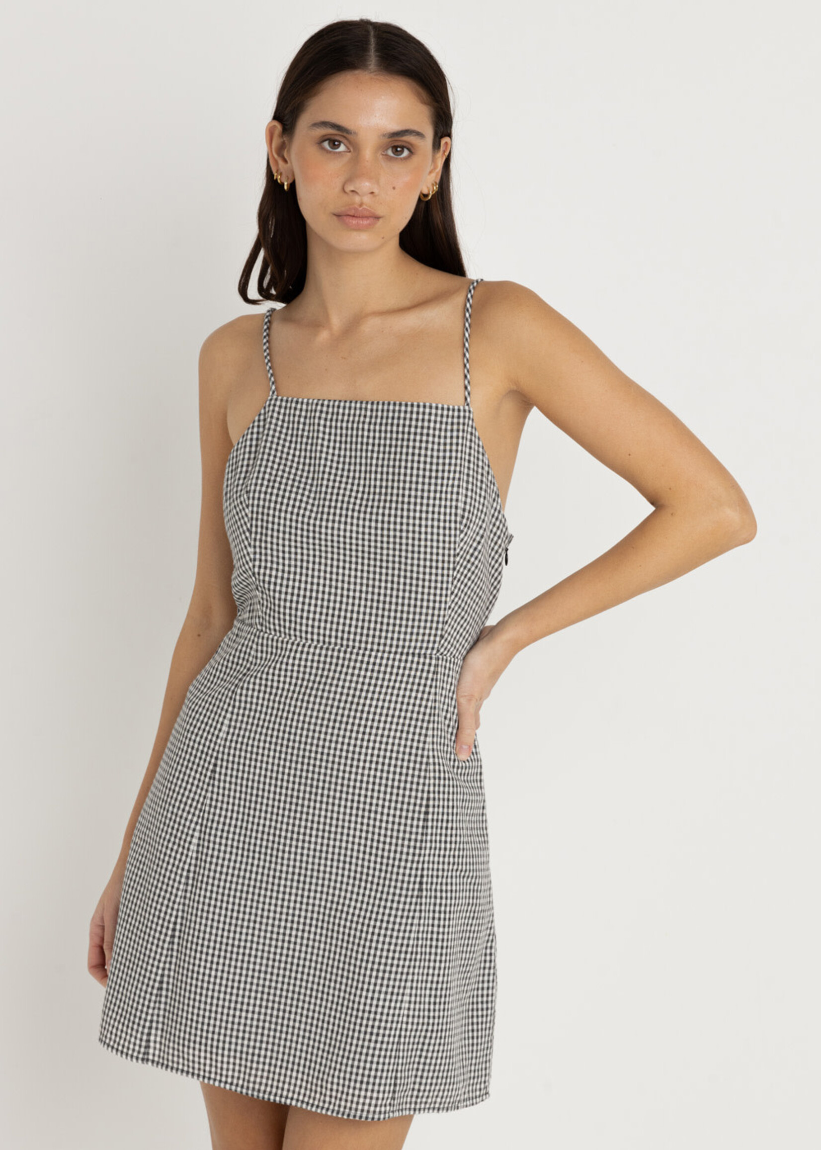 Rhythm Gingham Mini Dress - Black