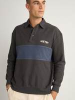Rhythm Terry Vintage LS Rugby Shirt - Charcoal