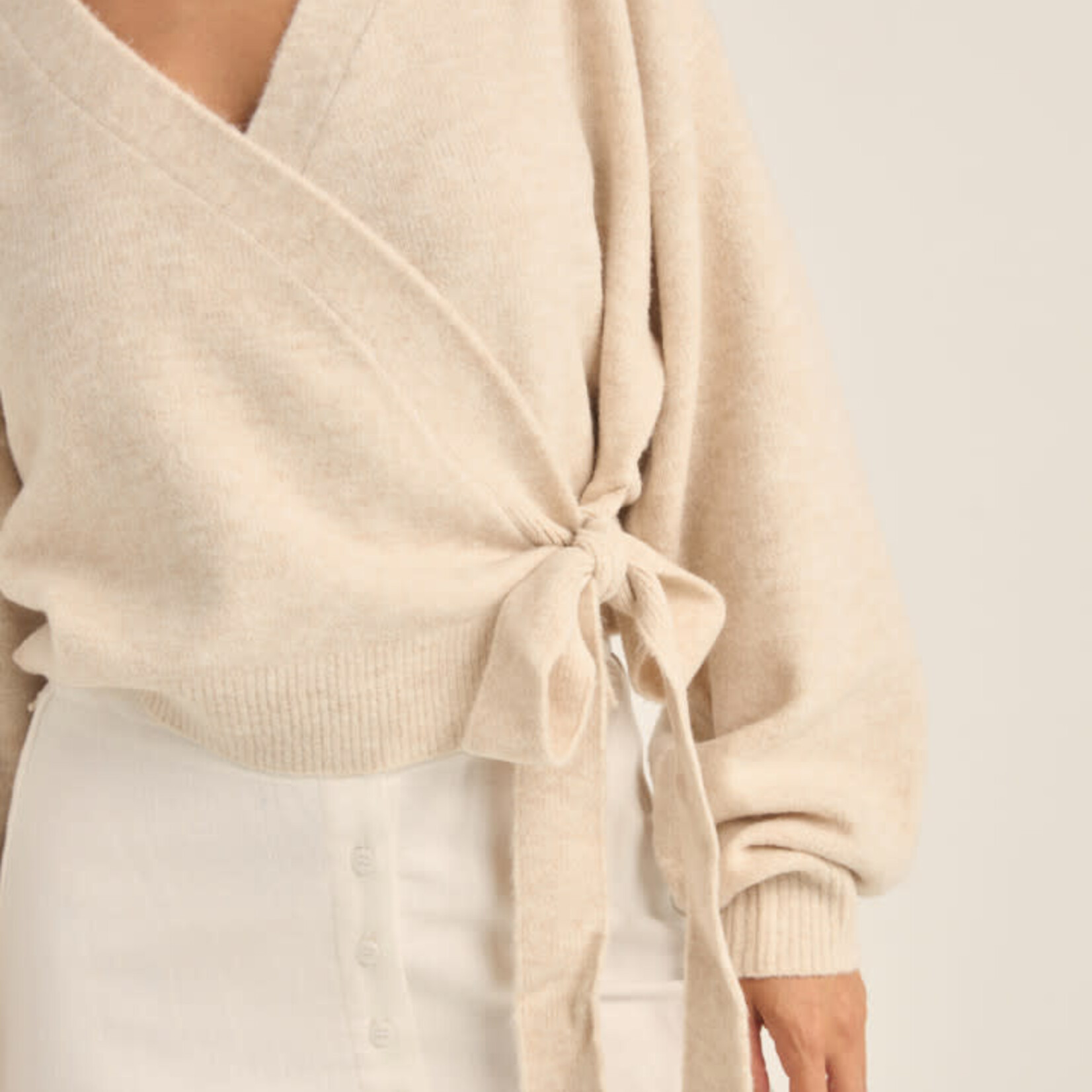 Rhythm Lexie Wrap Front Knit - Natural