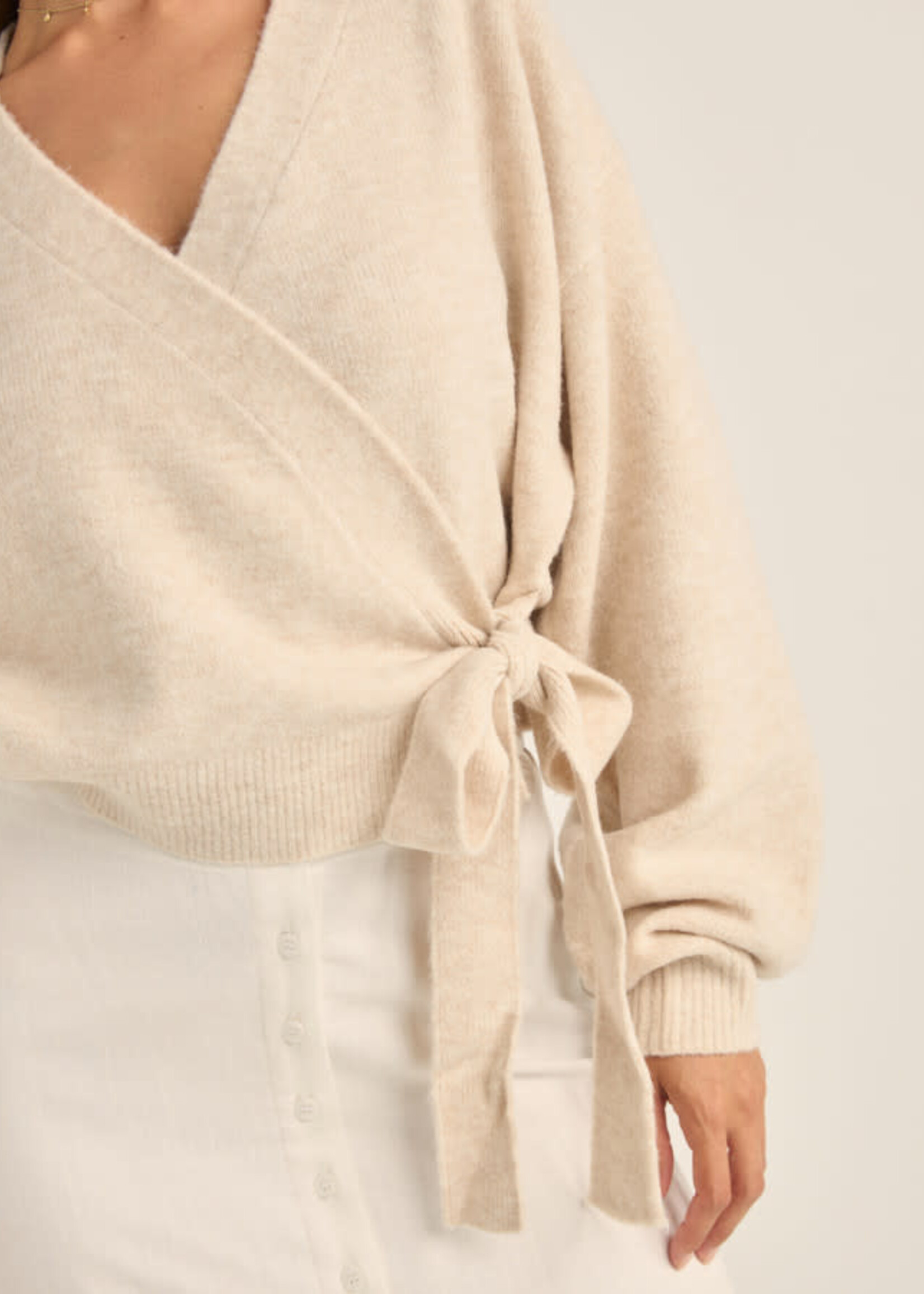 Rhythm Lexie Wrap Front Knit - Natural