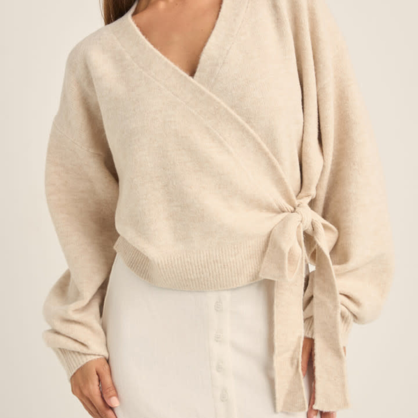 Rhythm Lexie Wrap Front Knit - Natural