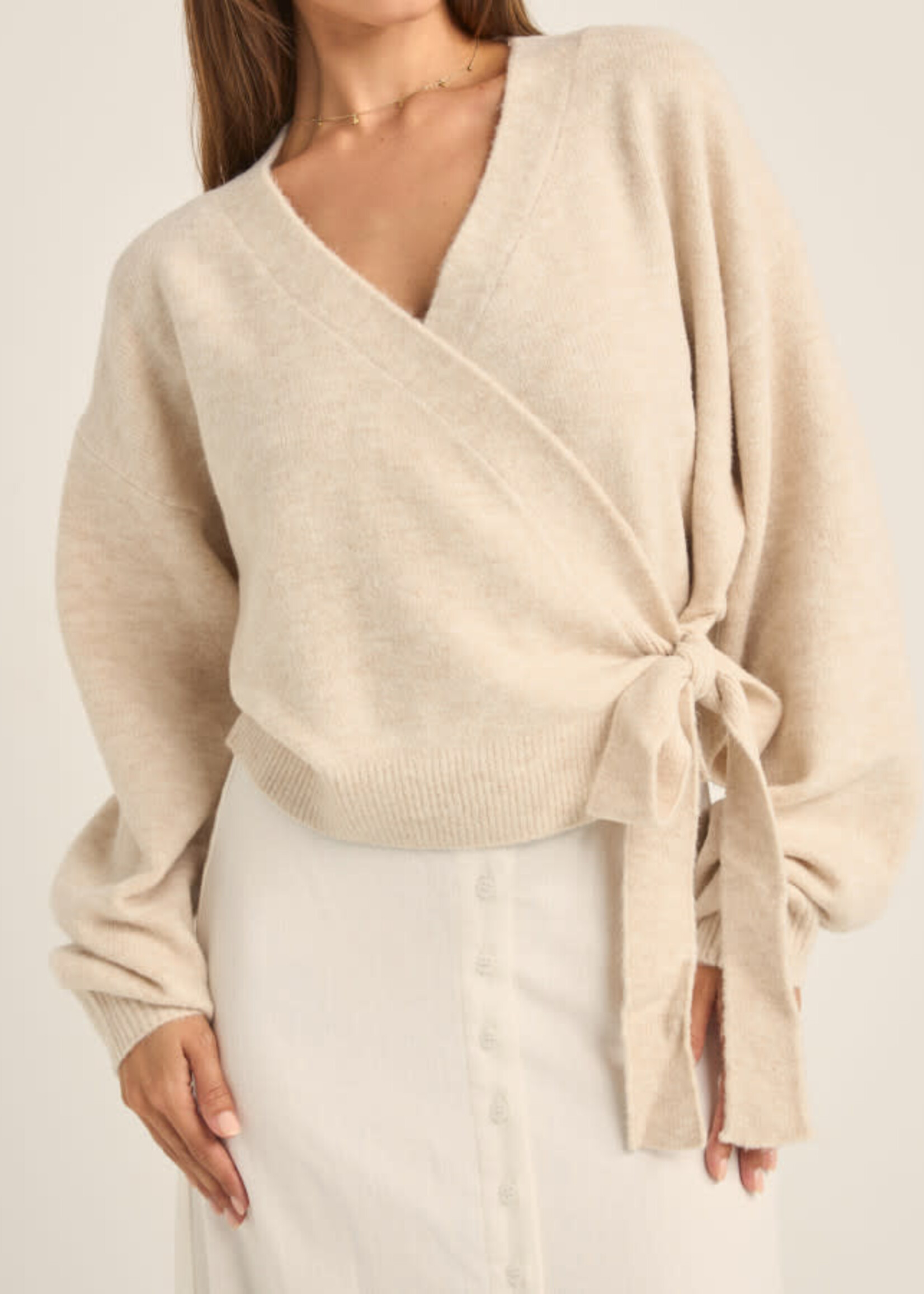 Rhythm Lexie Wrap Front Knit - Natural