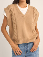Rhythm Finley Cable Knit Vest - Sand