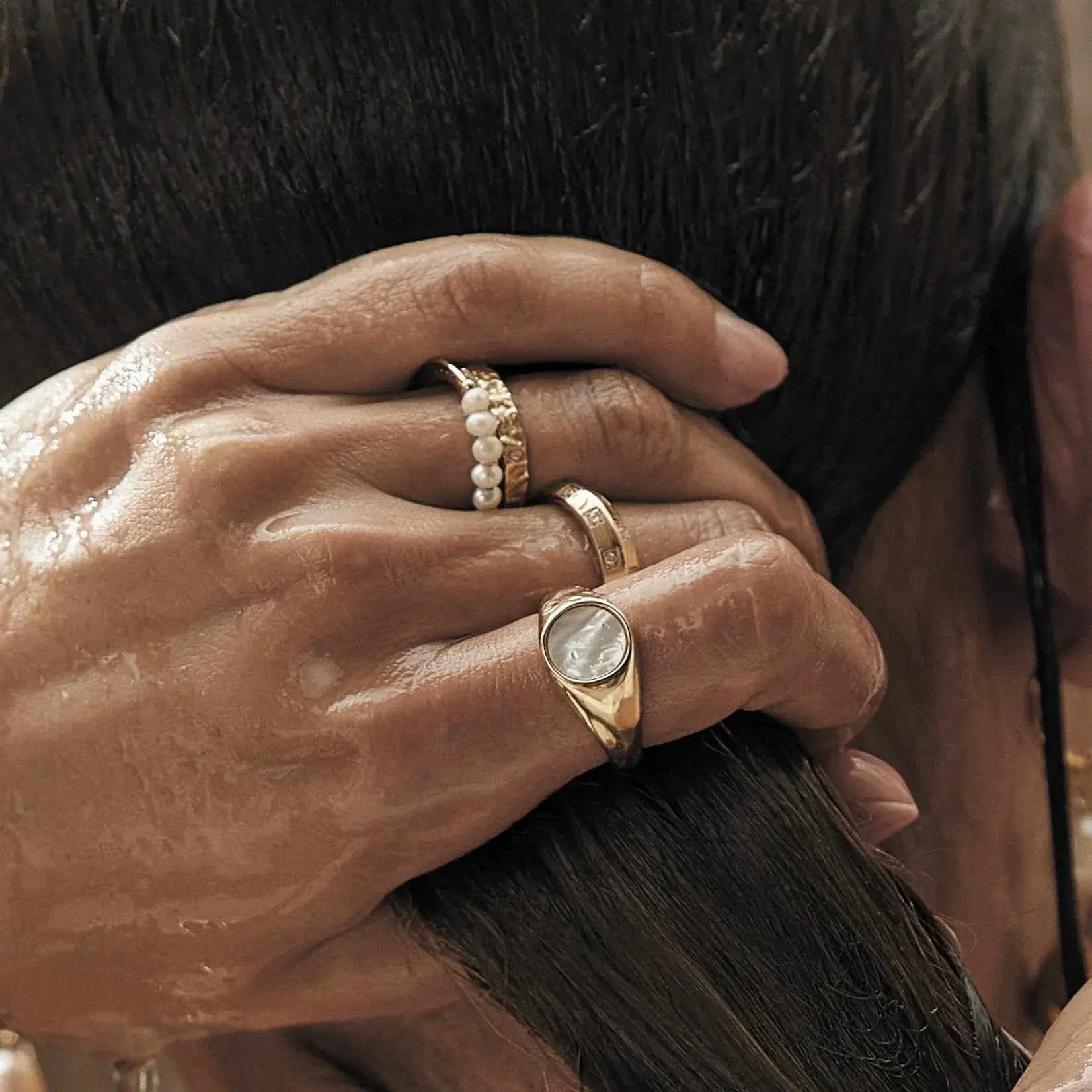 Arms Of Eve Amira Gold and Pearl Ring