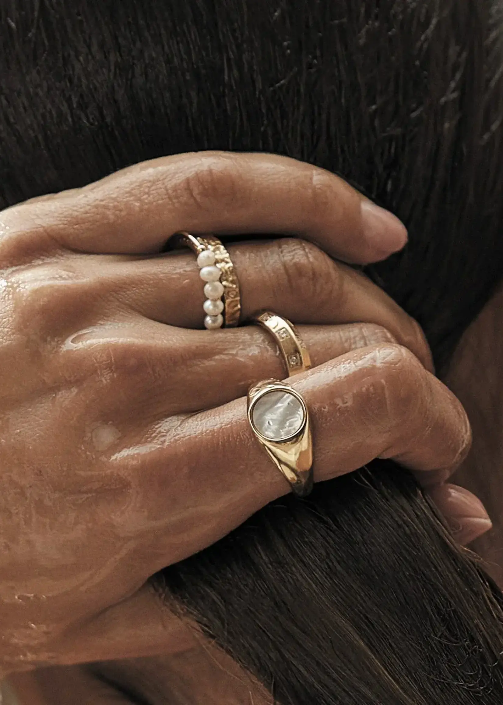 Arms Of Eve Amira Gold and Pearl Ring