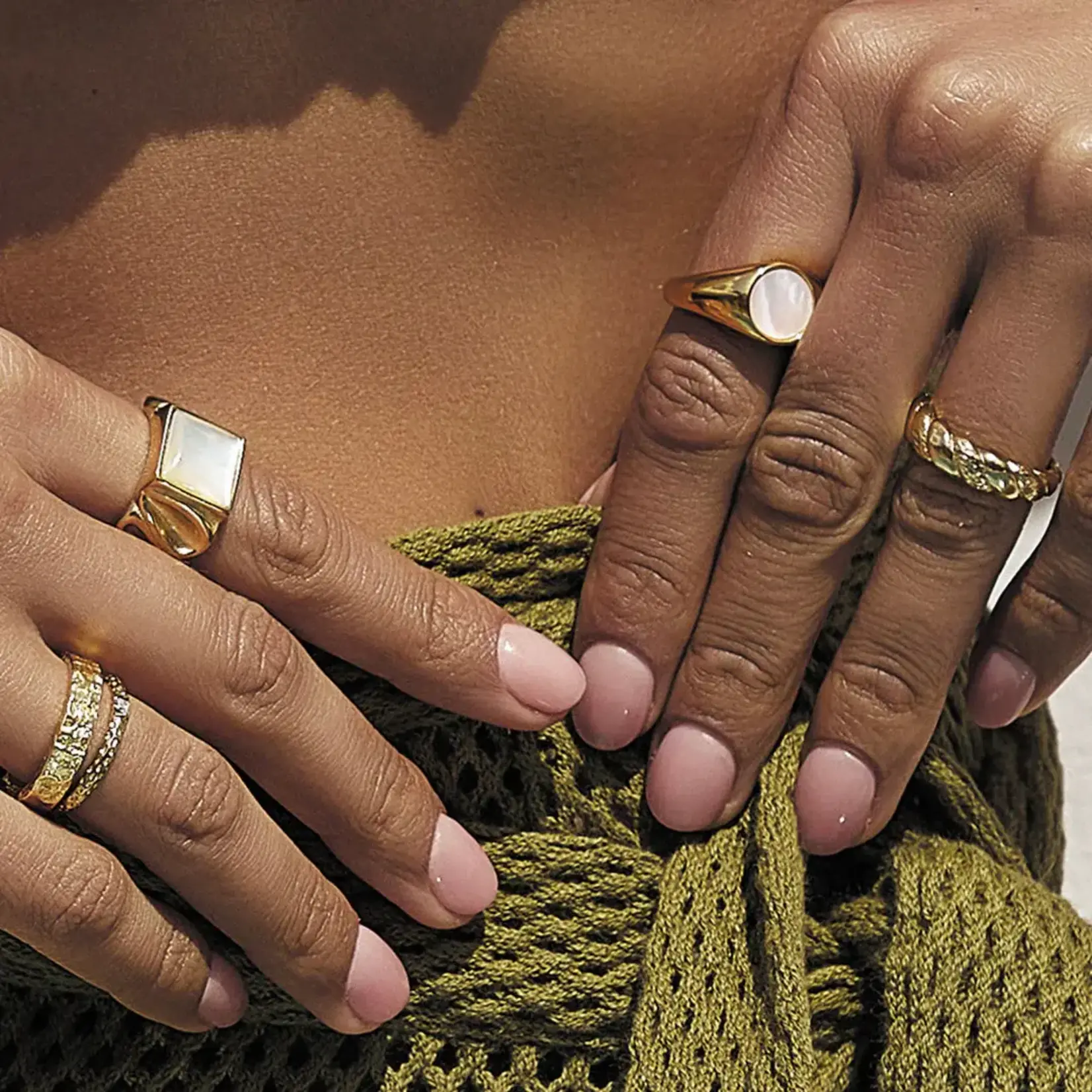 Arms Of Eve Amira Gold and Pearl Ring