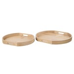 Elwood Ash Wood Veneer Tray 2pcs Set