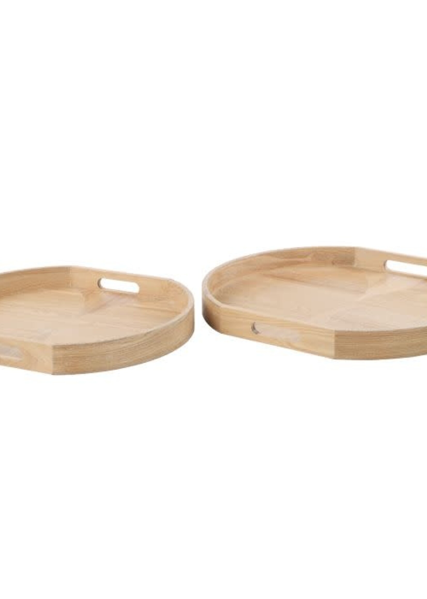 Elwood Ash Wood Veneer Tray 2pcs Set