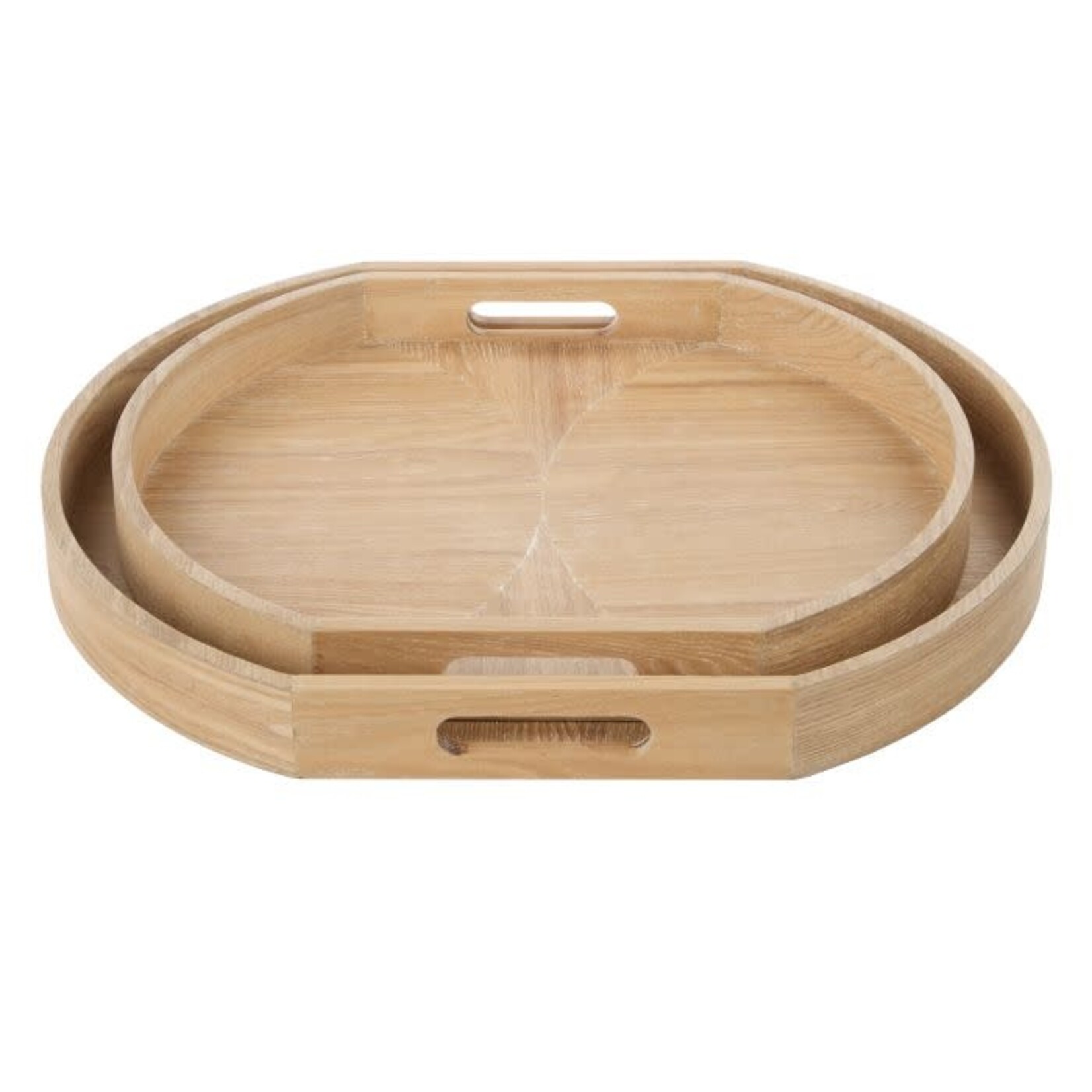 Elwood Ash Wood Veneer Tray 2pcs Set