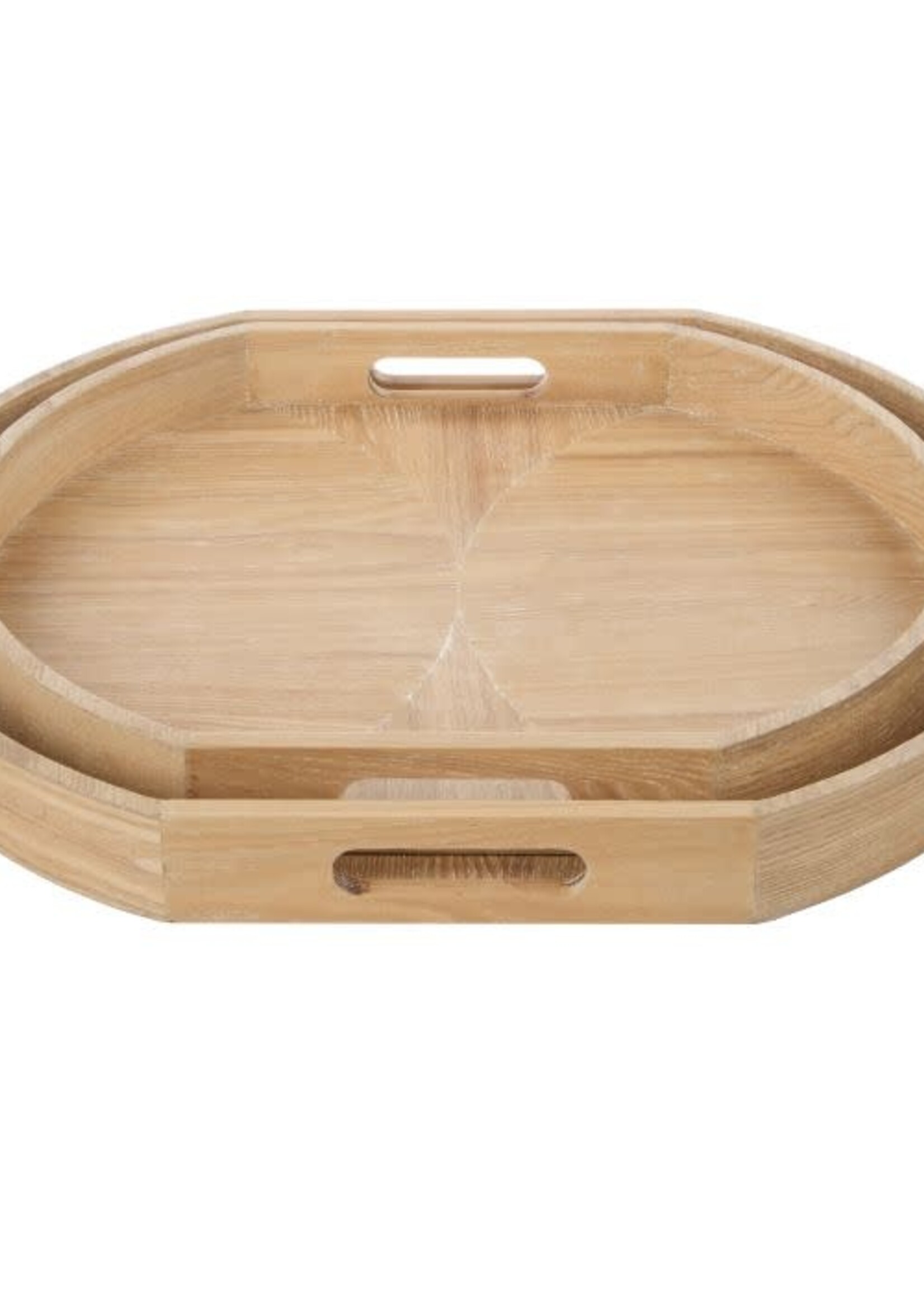 Elwood Ash Wood Veneer Tray 2pcs Set